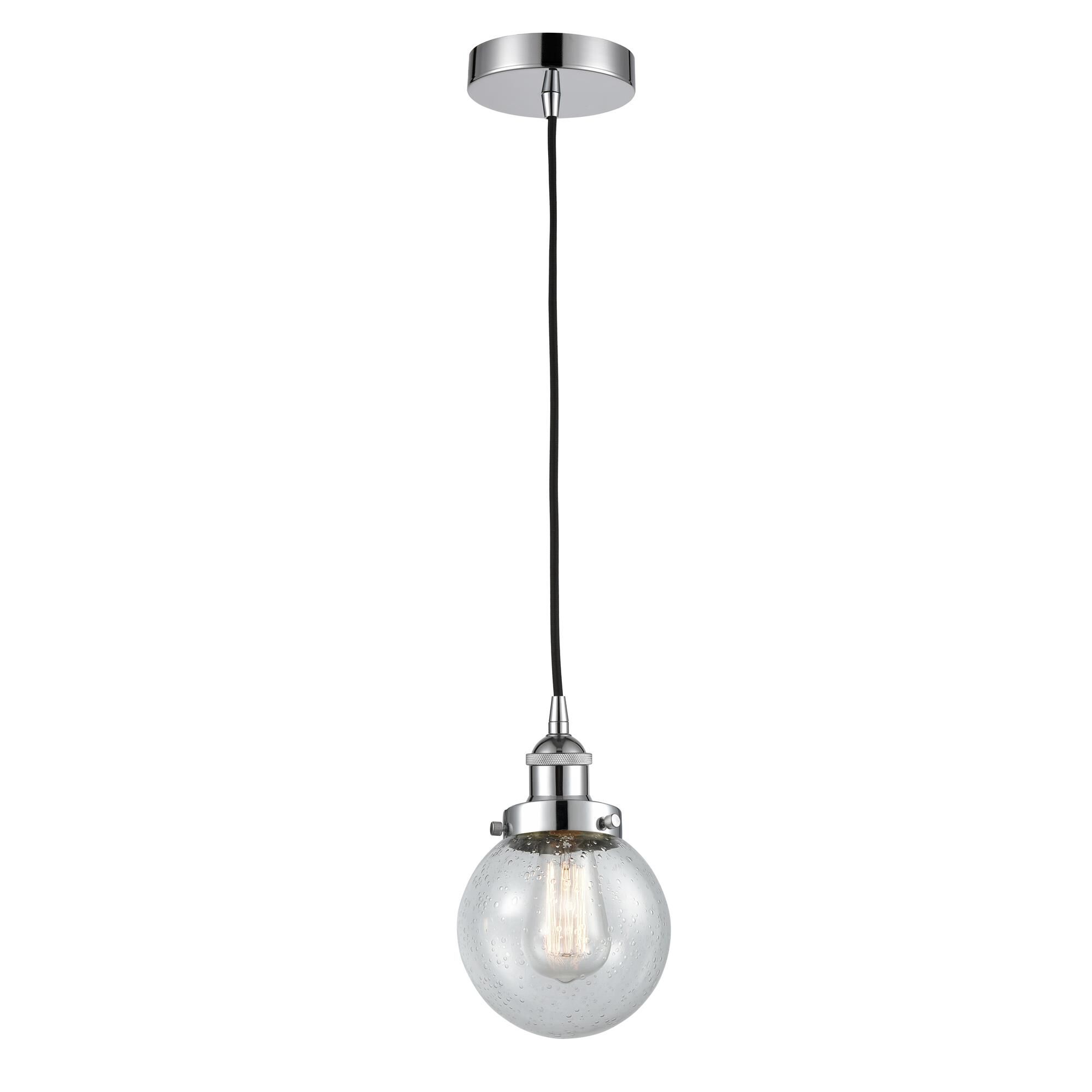 Shown in Polished Chrome finish and Seedy glass