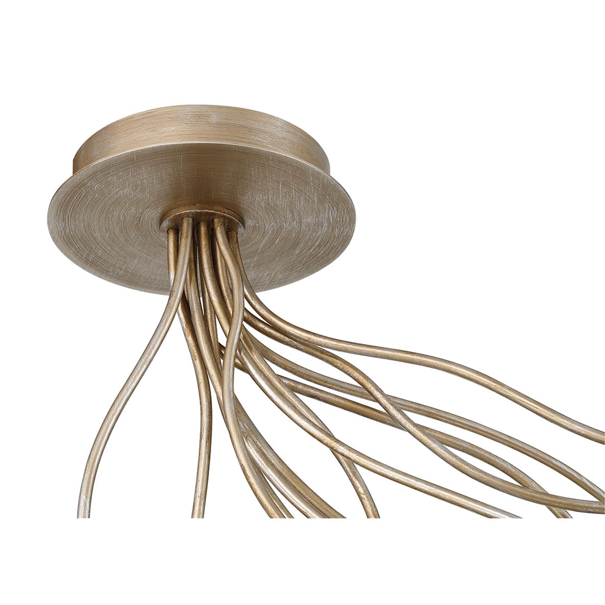 Shown in Antique Gold finish and Opal Etched glass