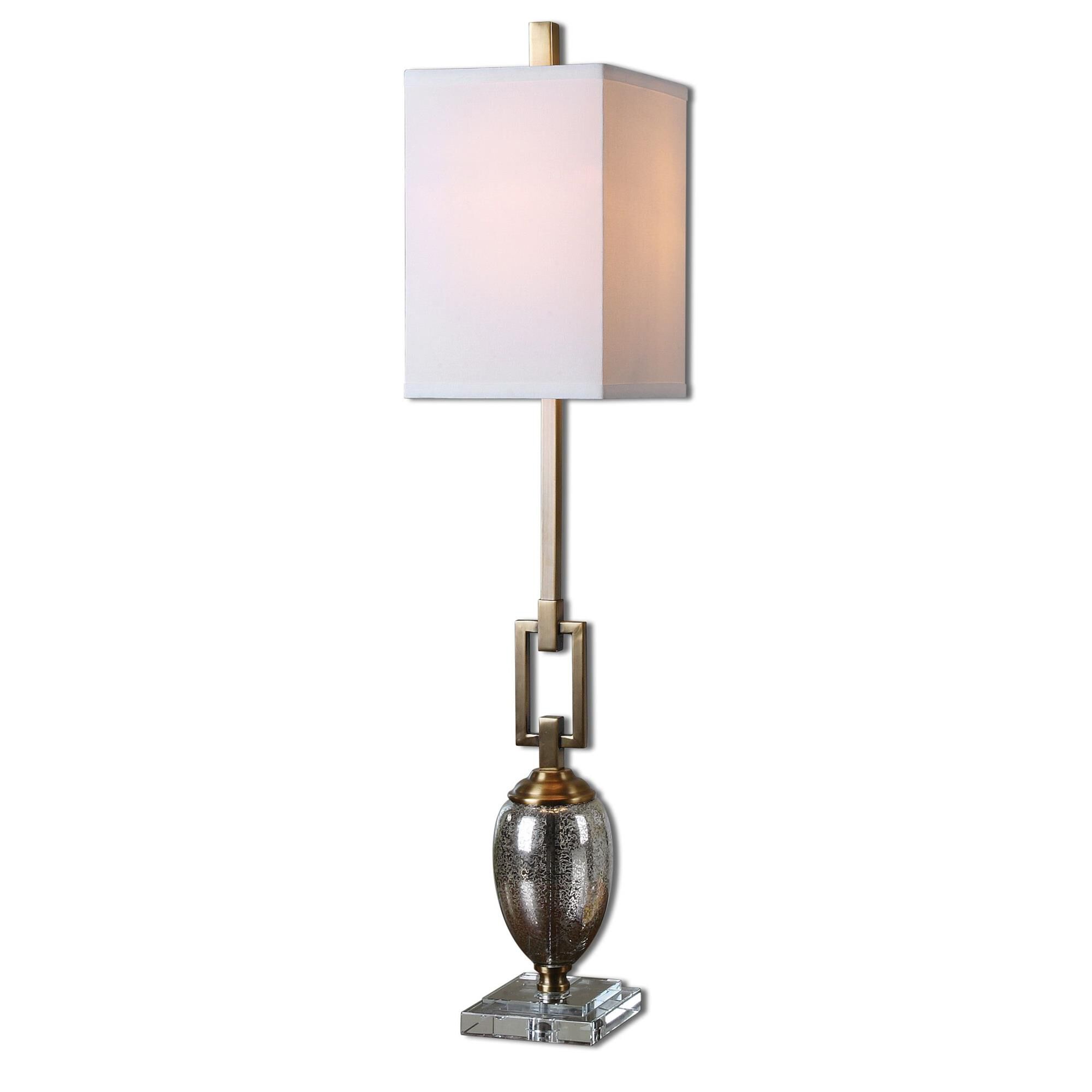 Shown in Coffee Bronze finish and Off-White Linen shade