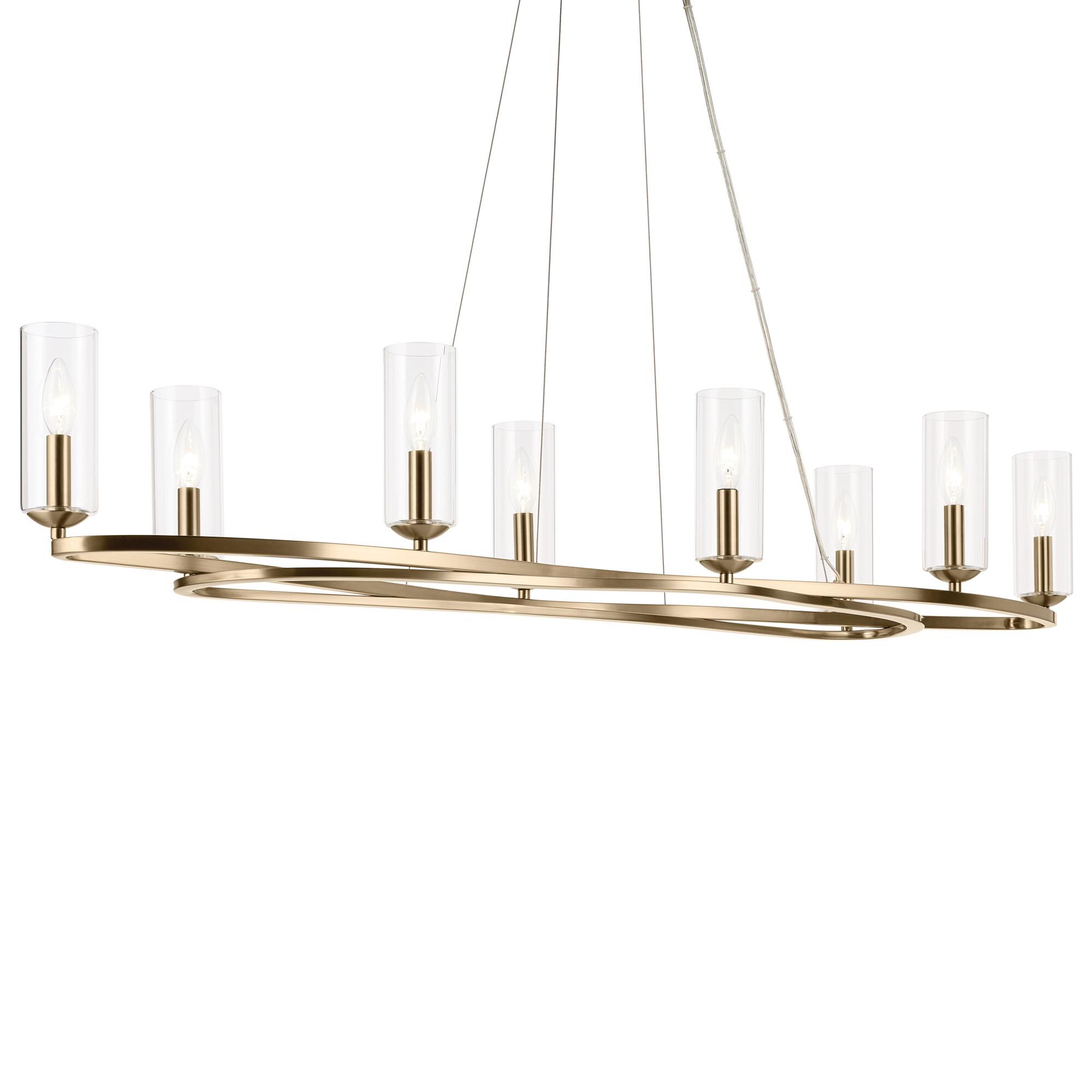Shown in Champagne Bronze finish and Clear glass
