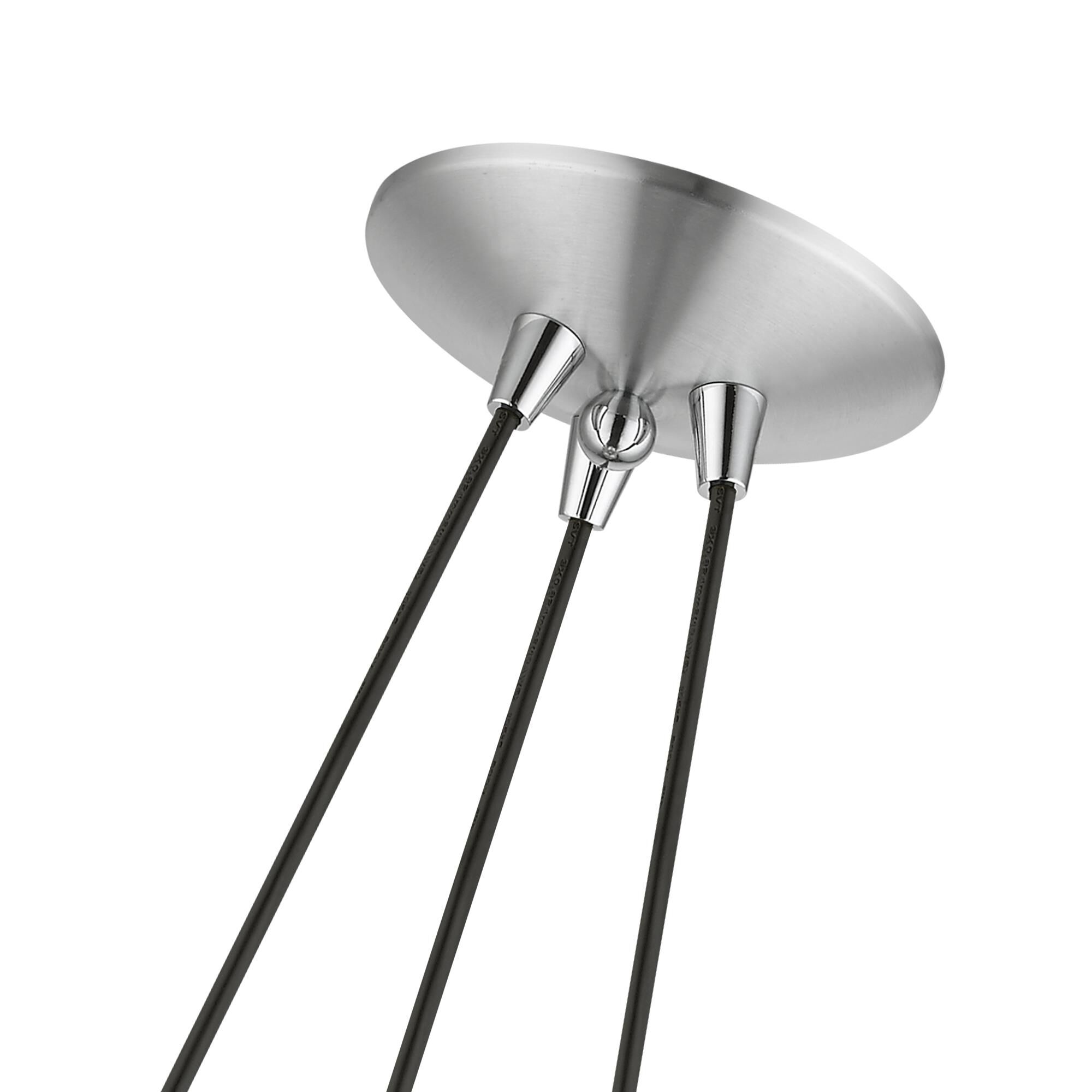 Shown in Brushed Aluminum with Polished Chrome Accents finish and Brushed Aluminum with Shiny White Inside shade