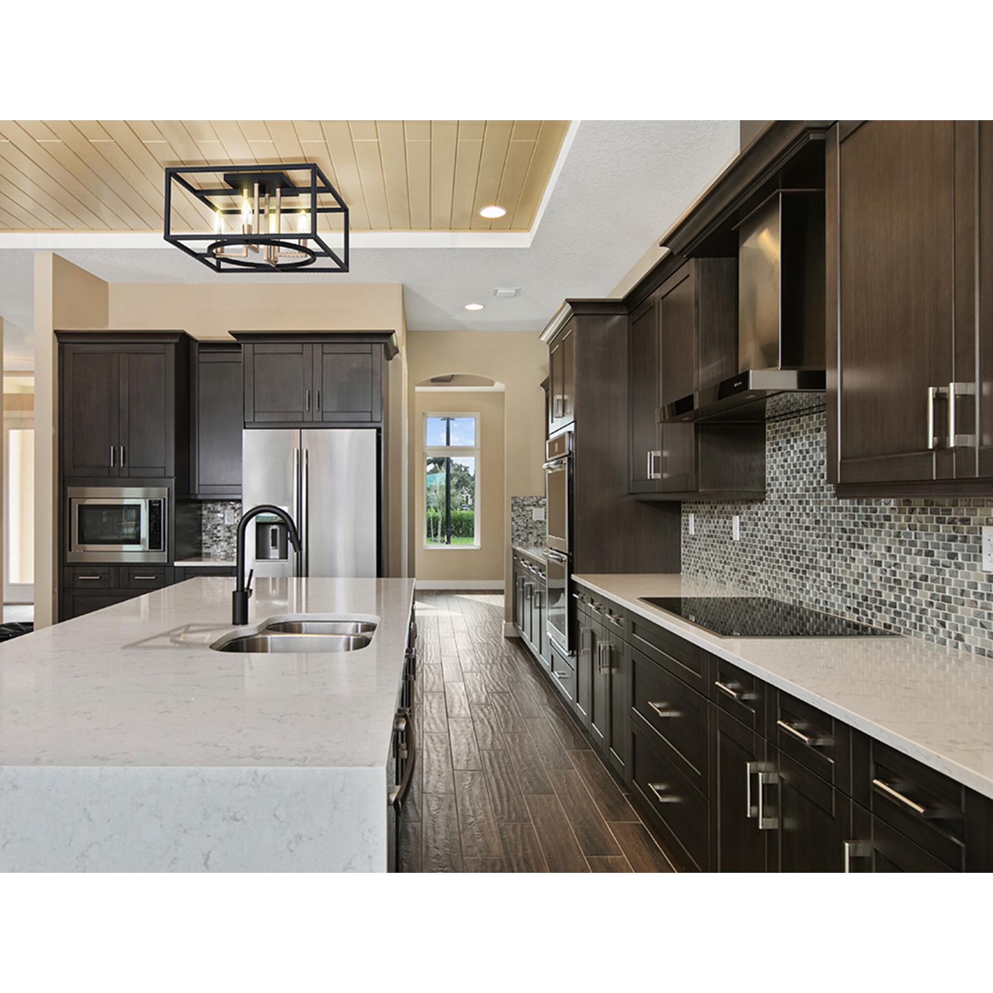 Shown in Black And Brushed Gold finish