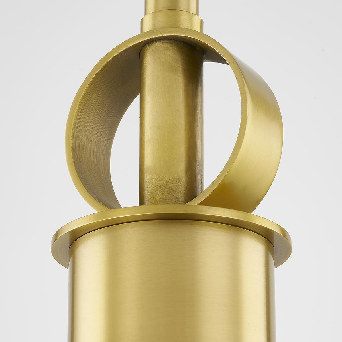 Shown in Aged Brass finish and Clear glass