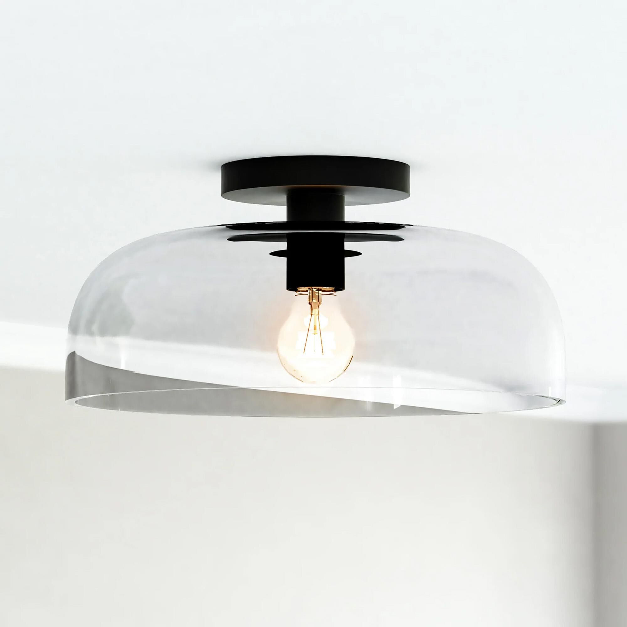 Shown in Matte Black finish and Clear glass