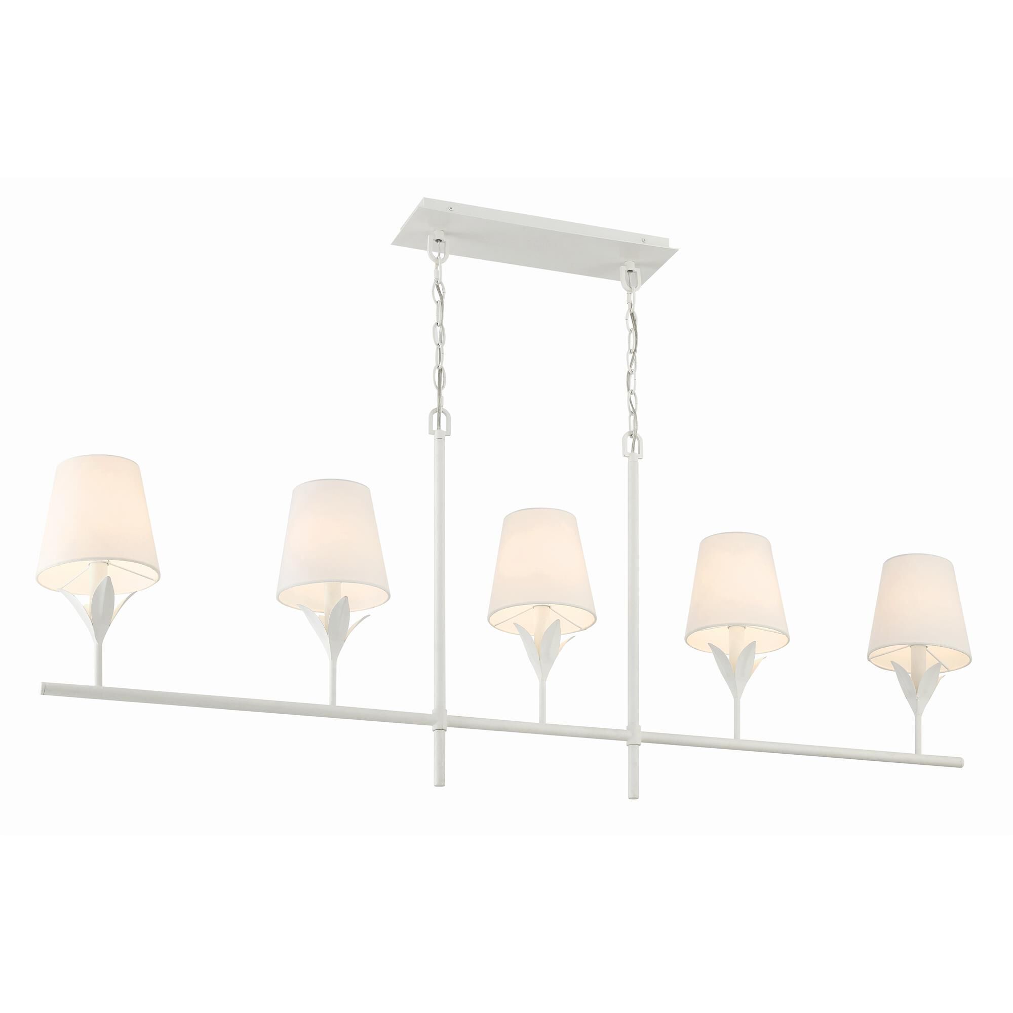 Shown in Matte White finish and Silk glass and Silk shade