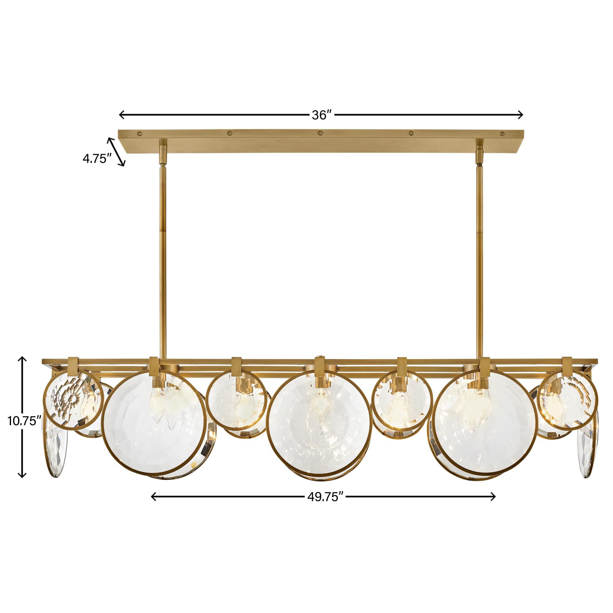 Shown in Heritage Brass finish and Optic Crystal glass