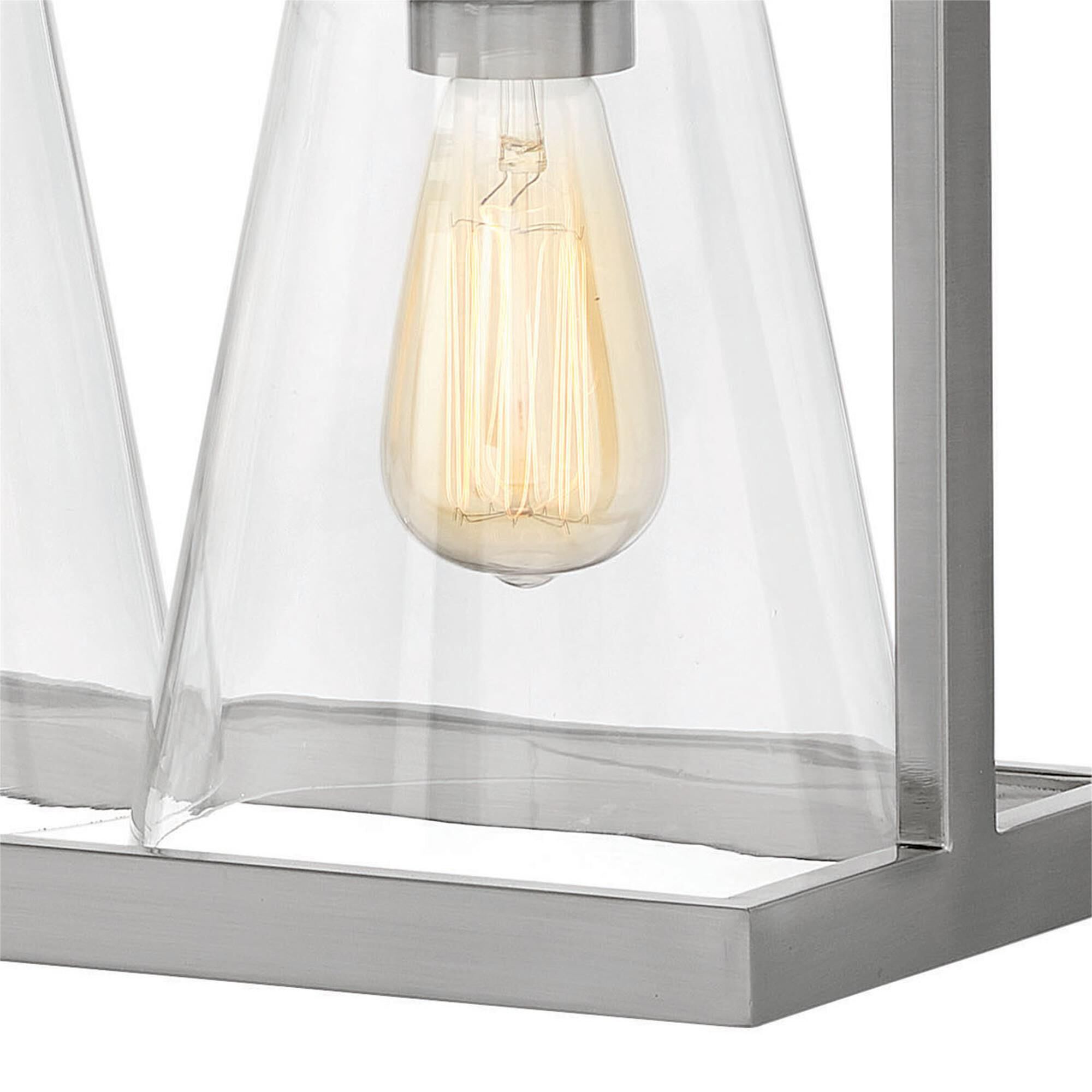 Shown in Brushed Nickel With Clear finish and Clear glass