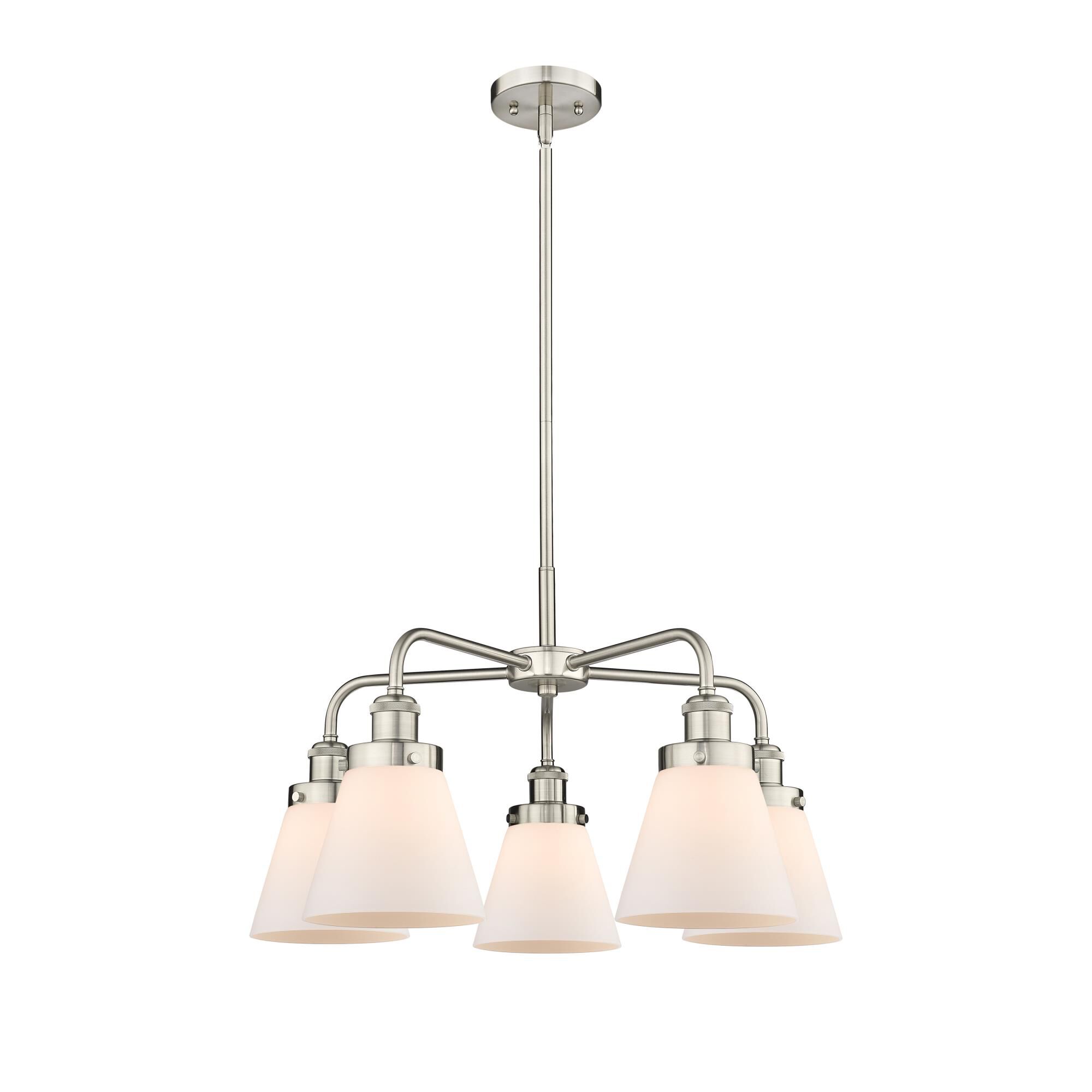 Shown in Satin Nickel finish and Matte White glass