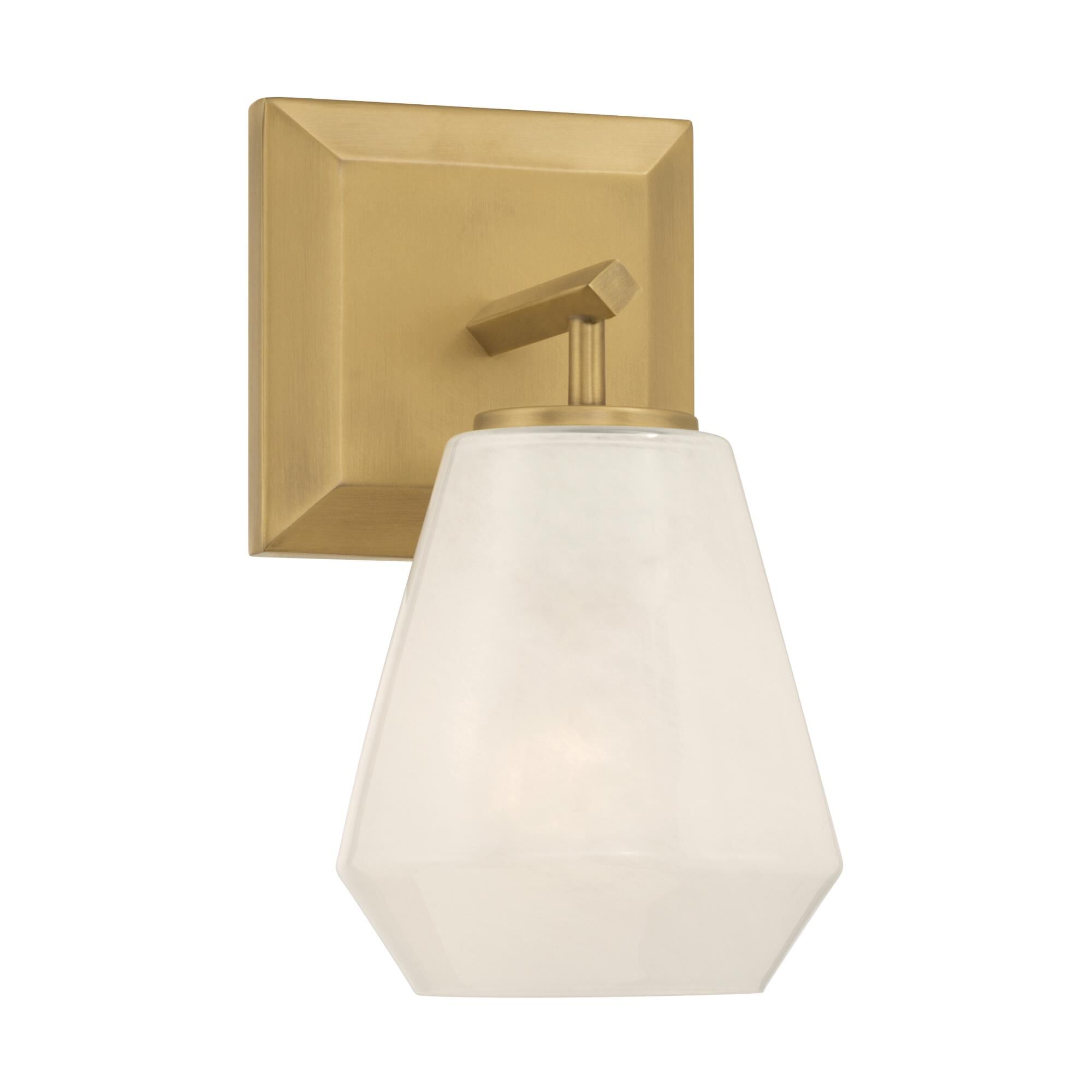 Shown in Legacy Brass finish and Alabaster glass