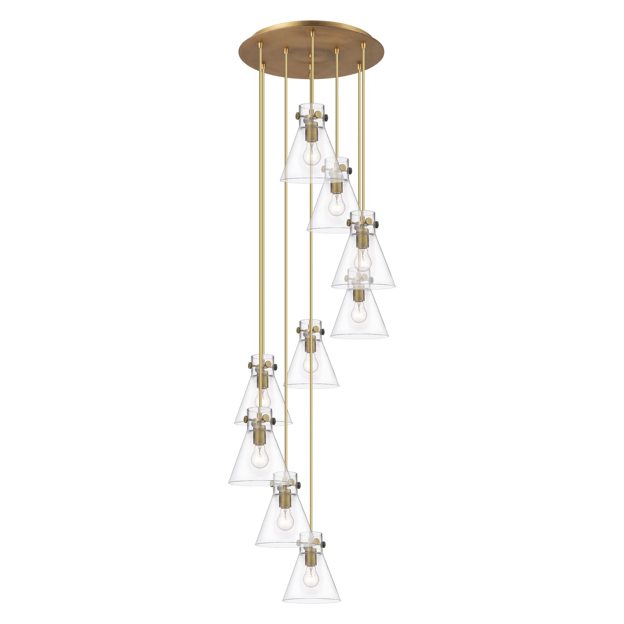 Bruno Marashlian Newton Cone 22 Inch 9 Light Multi Light Pendant by Innovations Lighting