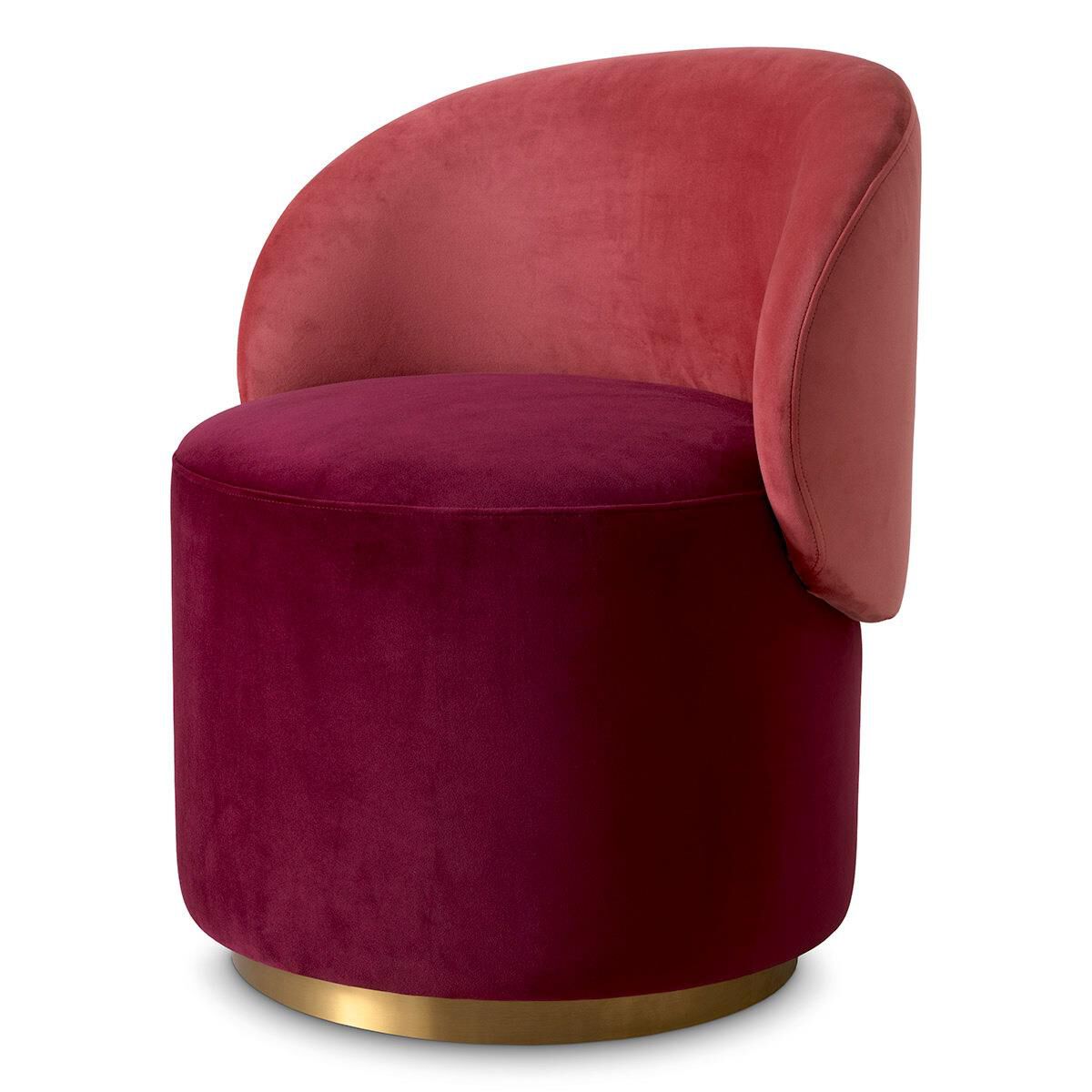Shown in Savona Bordeaux Red Velvet, Savona Faded Red Velvet, Brushed Brass finish