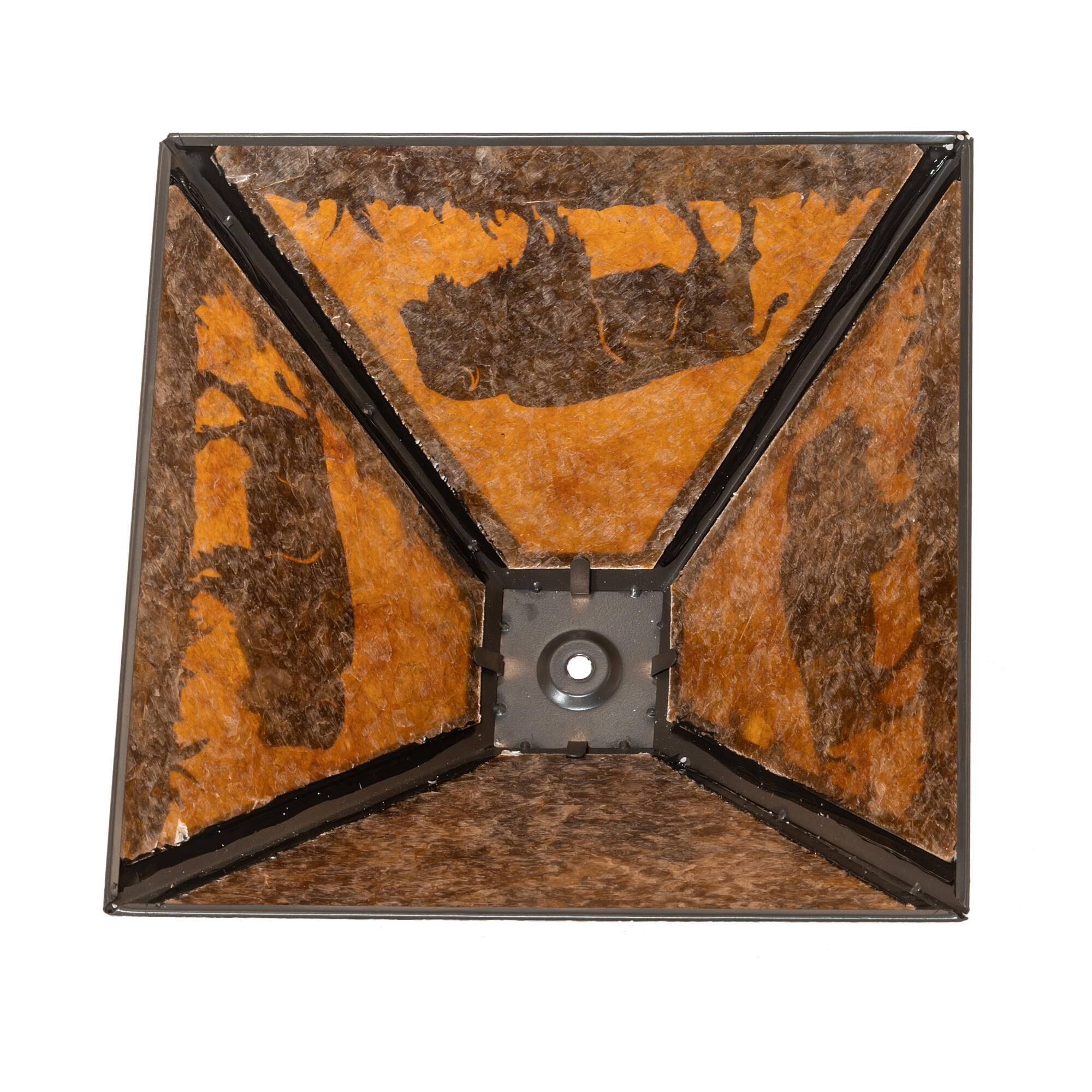 Shown in Timeless Bronze finish and Amber Mica glass