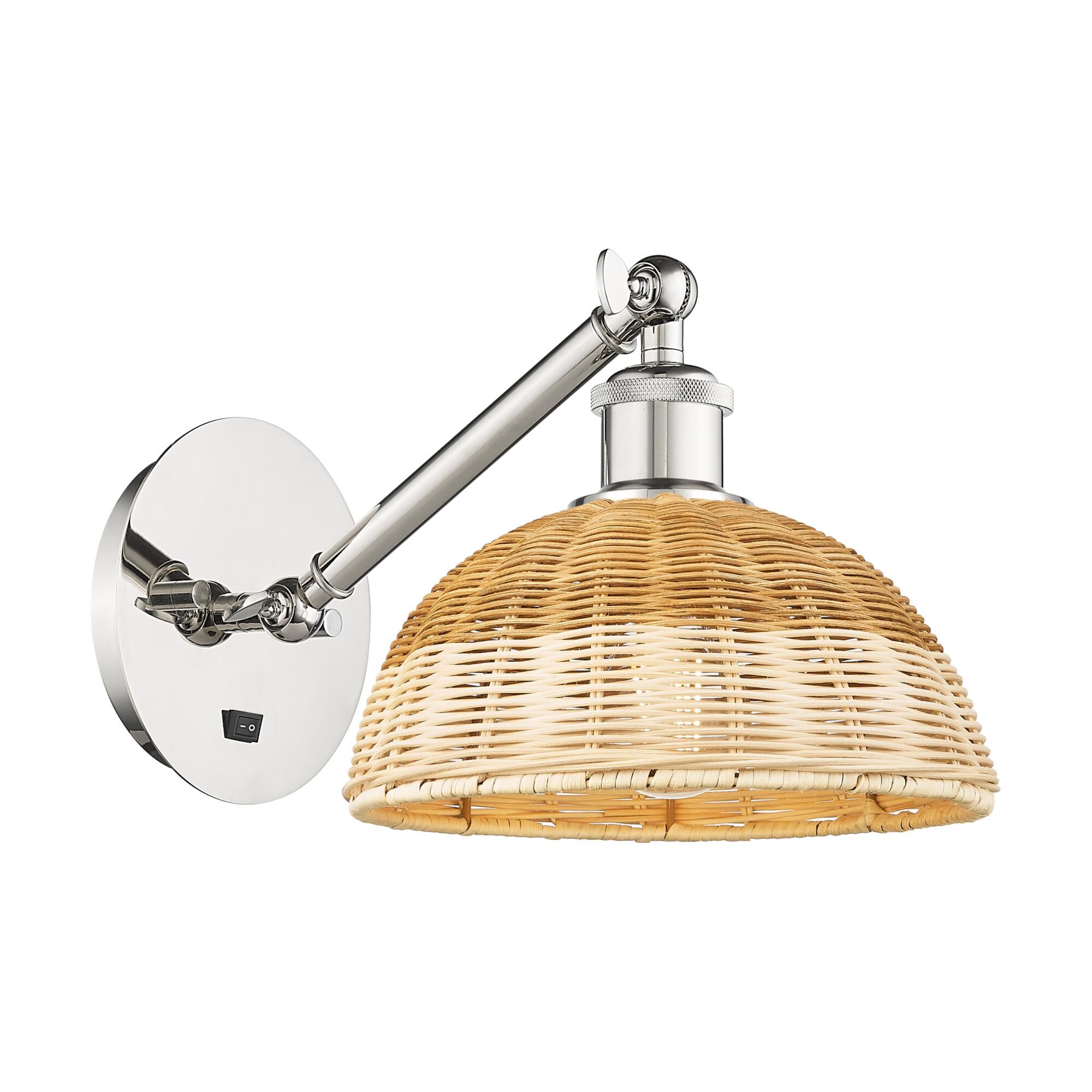 Shown in Polished Nickel finish and Natural shade