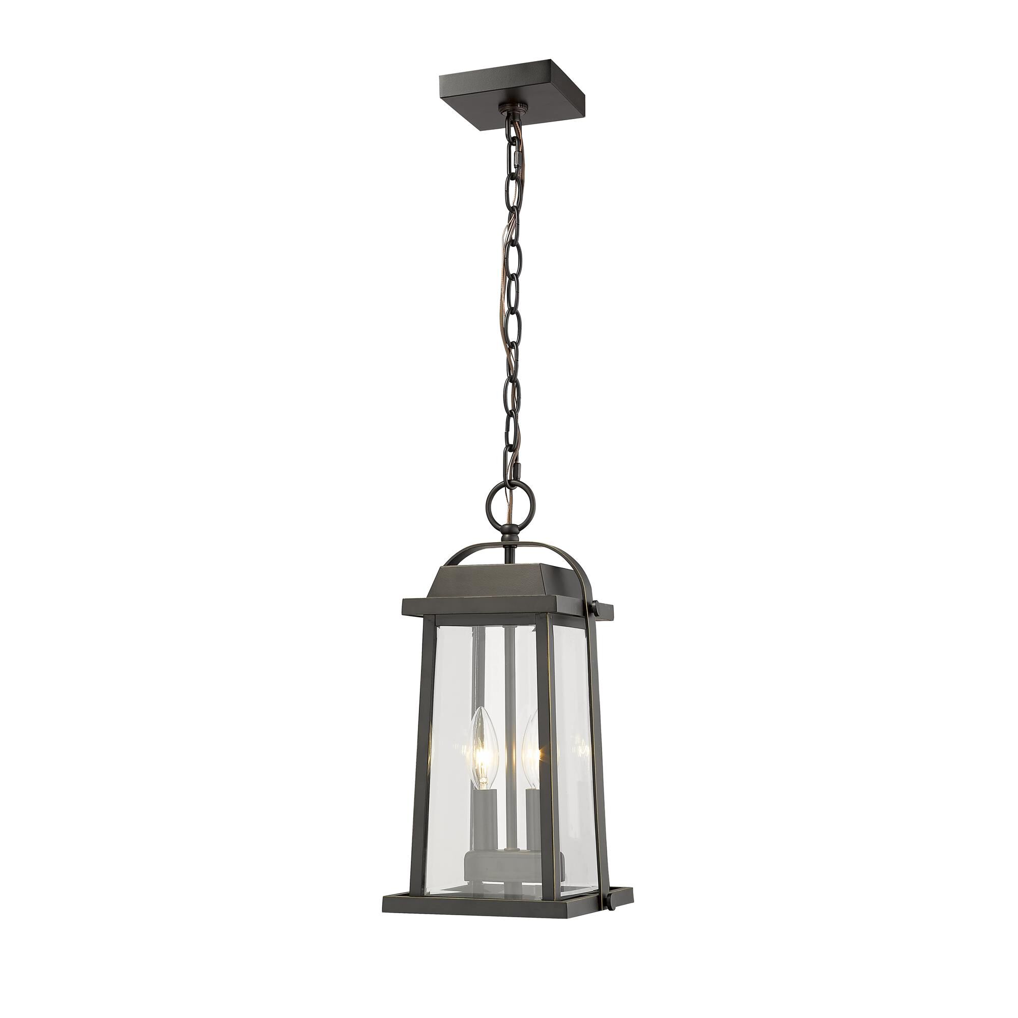 Shown in Oil Rubbed Bronze finish and Glass shade