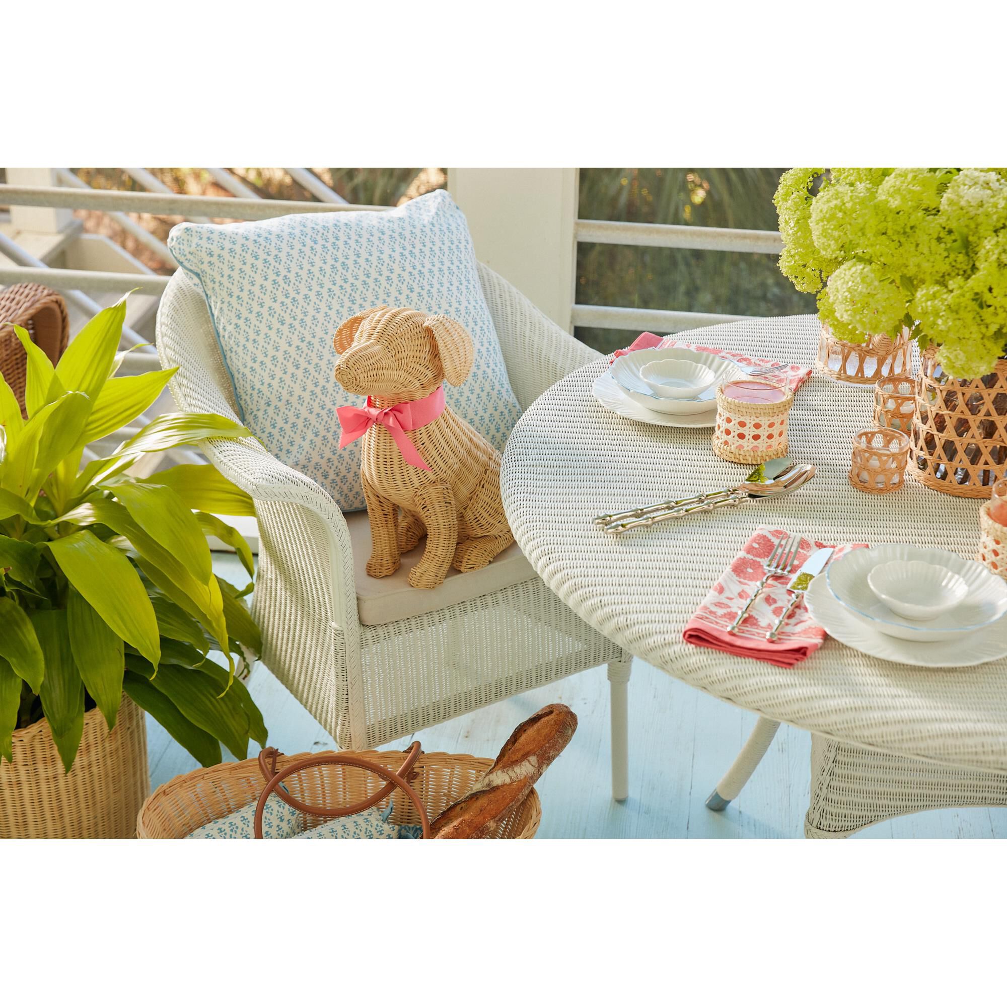 Amanda Lindroth Potcake Wicker Dog Figurine by Chelsea House