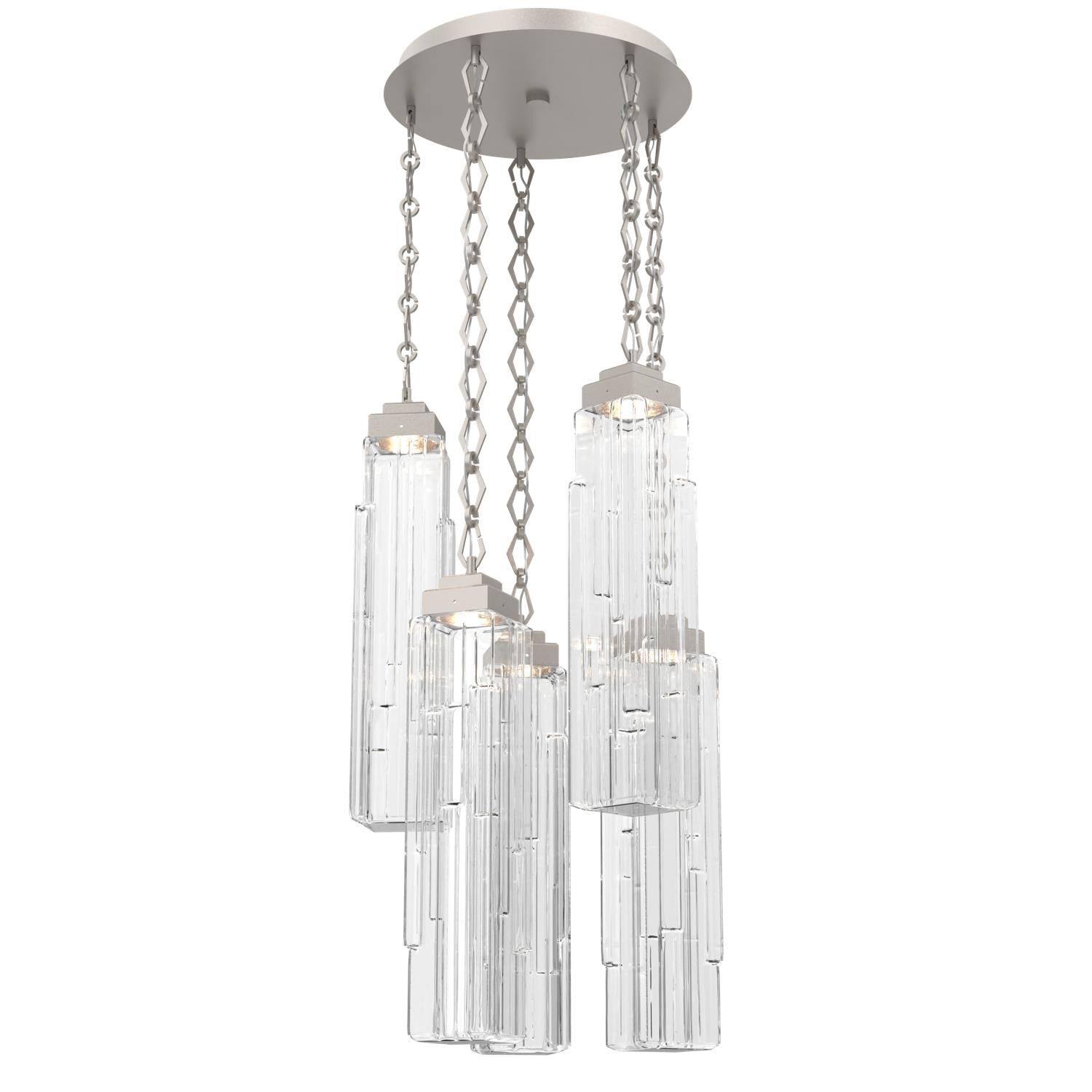 Shown in Beige Silver finish and Clear glass