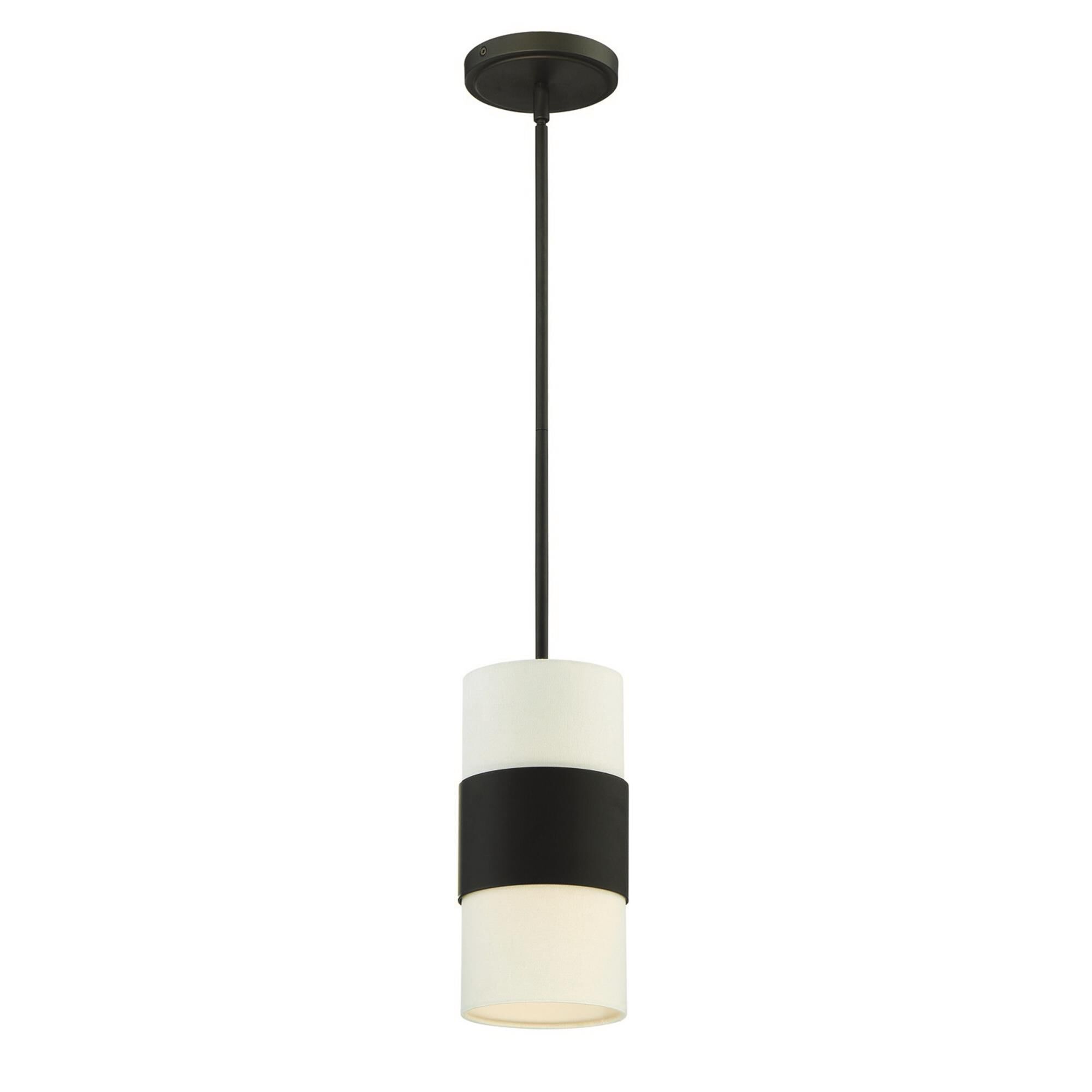 Shown in Dark Bronze finish and Cream Textured Silk glass and Cream Textured Silk shade