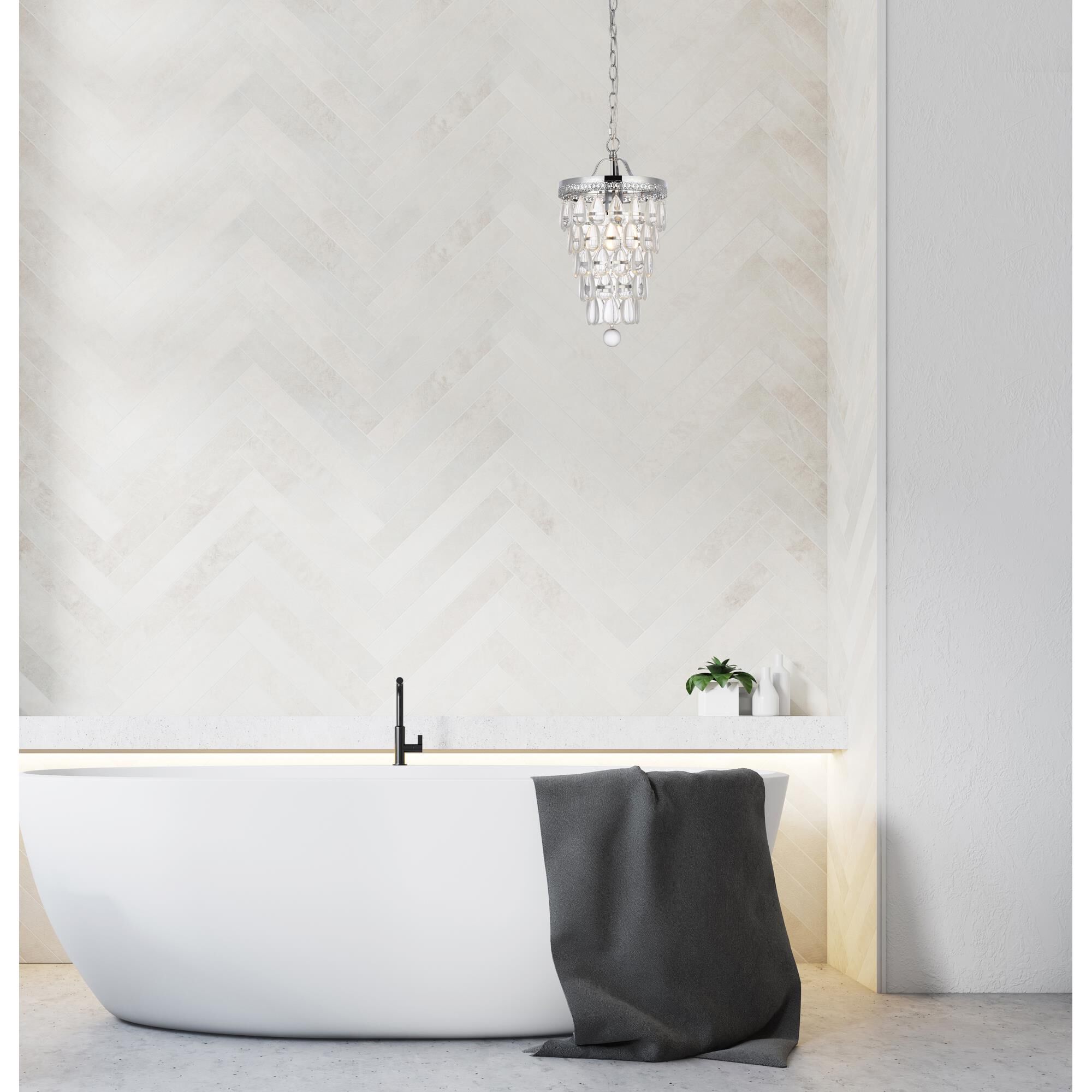 Shown in Chrome finish and Clear Royal Cut crystal