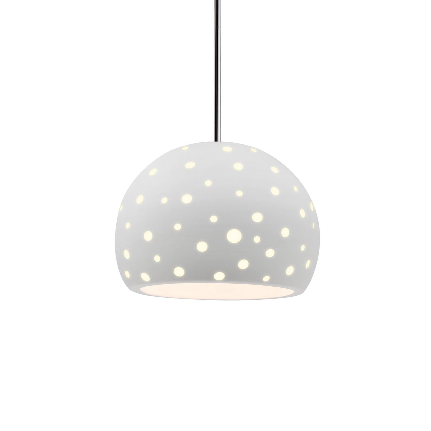 Perforated Globe 10 Inch Large Pendant by Justice Design Group