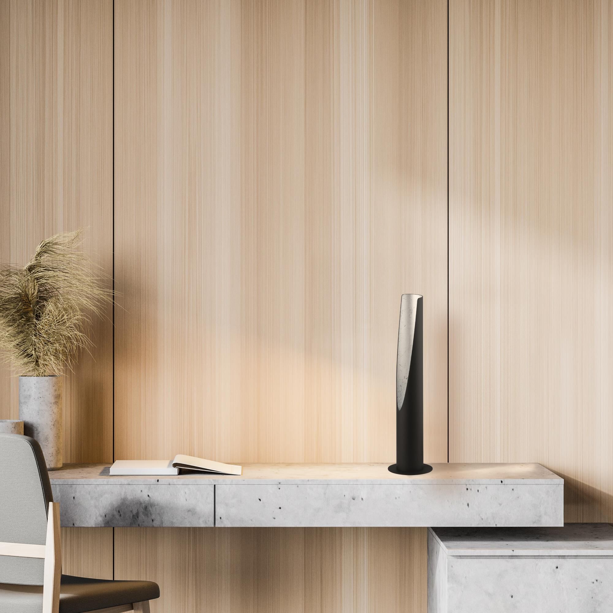 Shown in Black - White finish and Black - Silver Metal shade