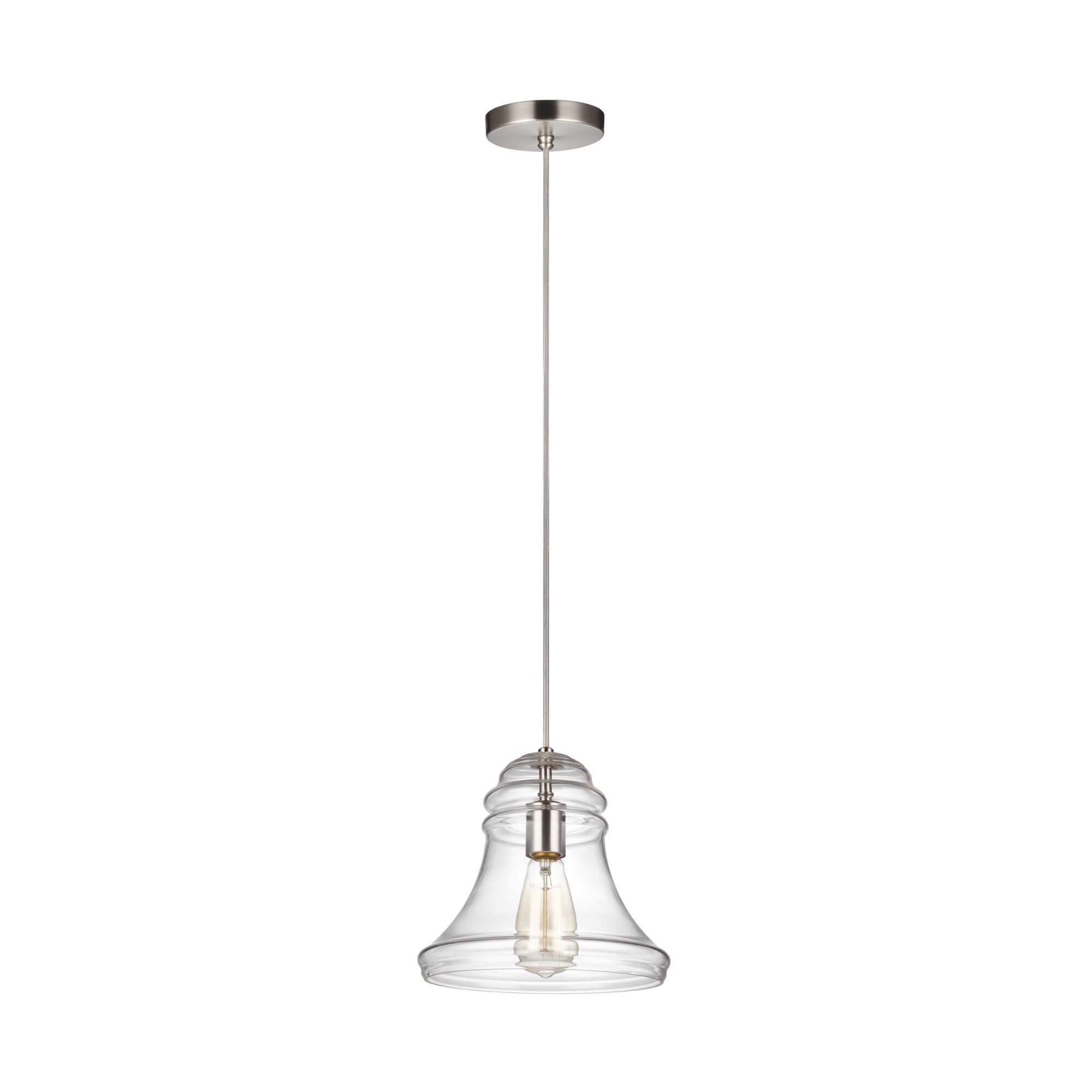 Shown in Satin Nickel finish and Clear glass
