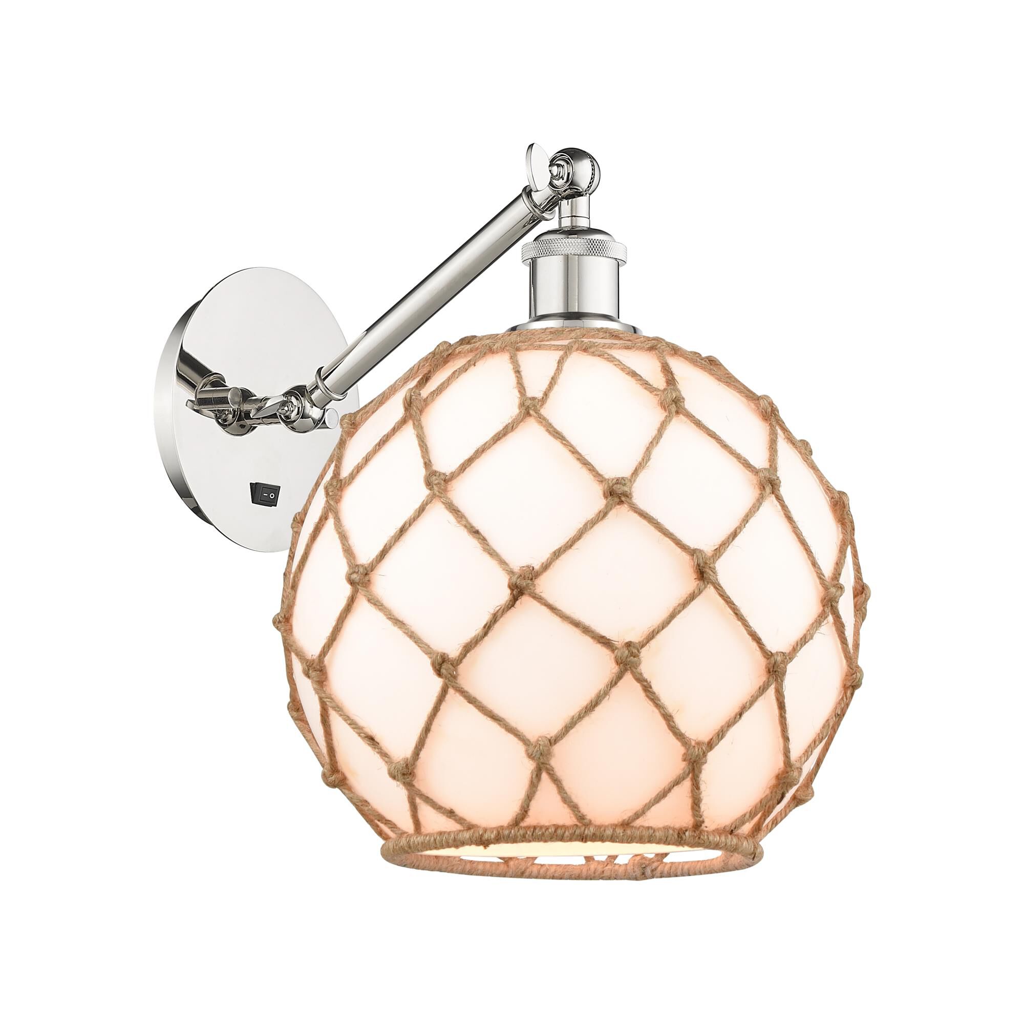Bruno Marashlian Farmhouse Rope 10 Inch Wall Swing Lamp by Innovations Lighting