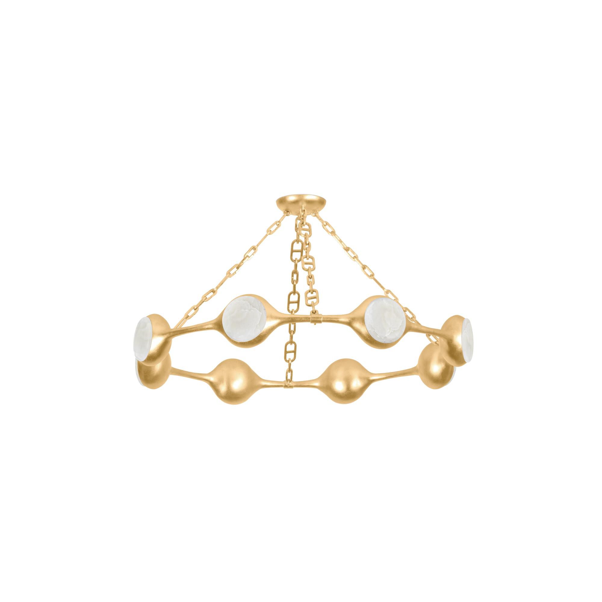 Shown in Vintage Gold Leaf finish and Ice Onyx shade