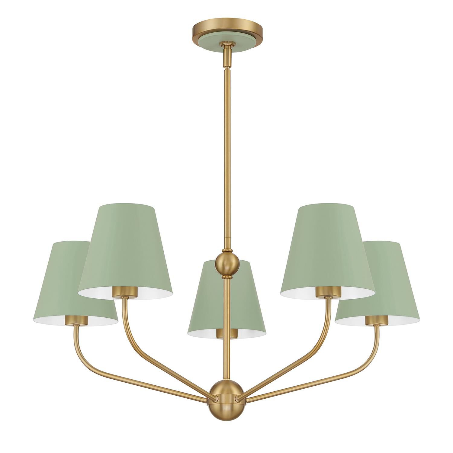 Shown in Vibrant Gold and Green finish and Steel shade