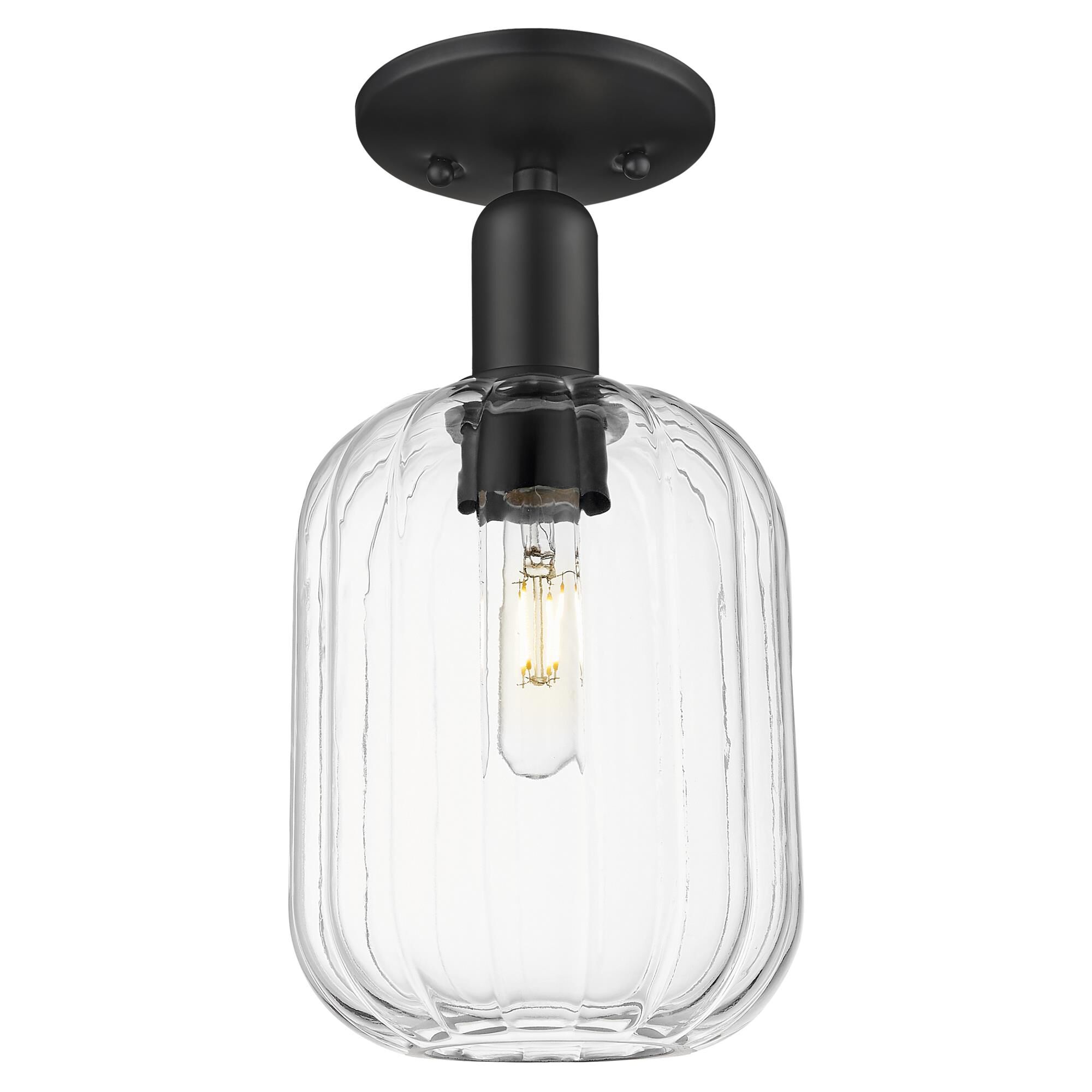 Shown in Matte Black finish and Clear glass