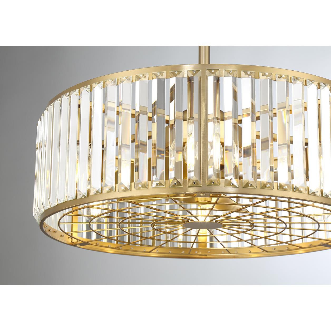 Shown in Warm Brass finish and Clear crystal