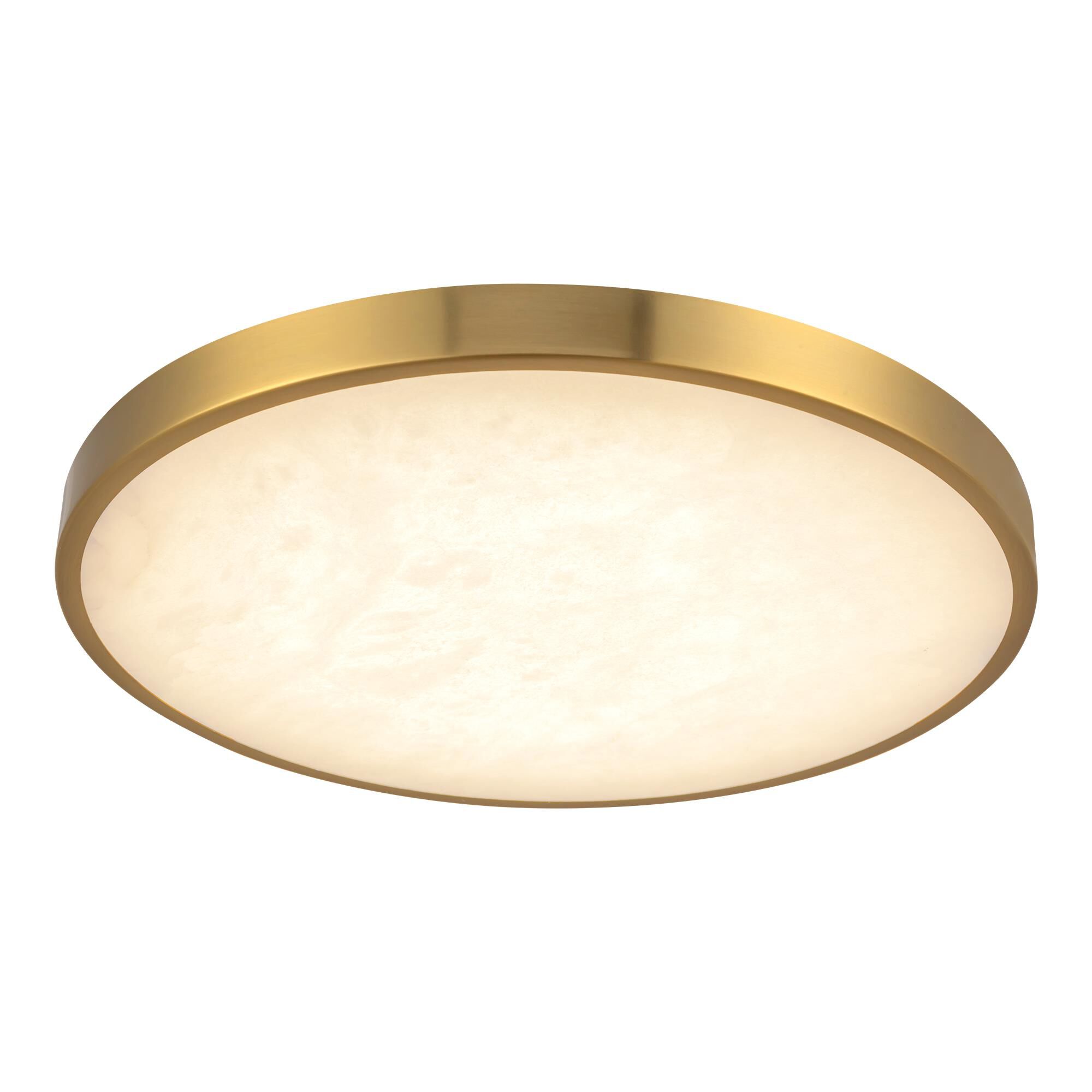 Shown in Brushed Gold finish and Alabaster glass