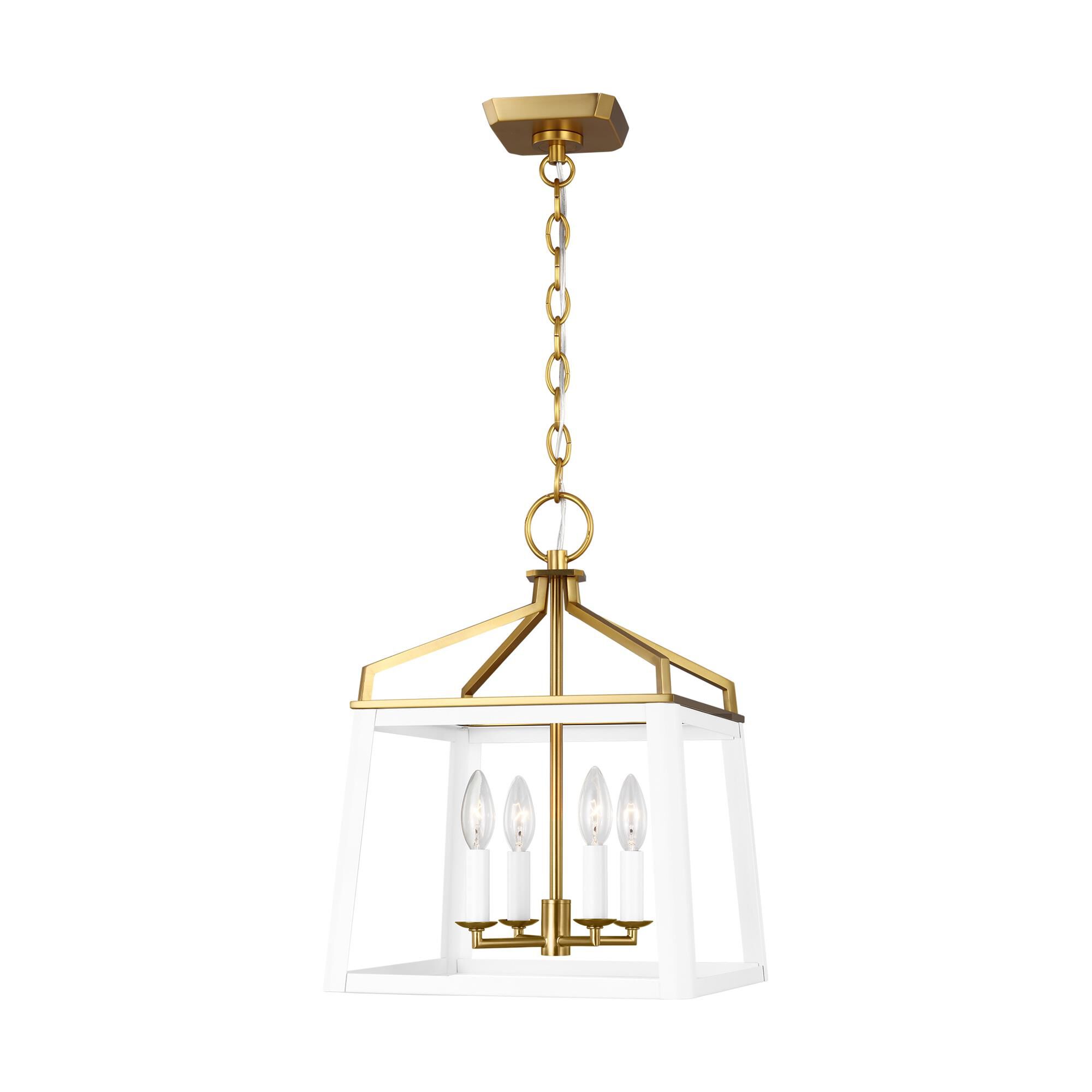 Shown in Matte White and Burnished Brass finish