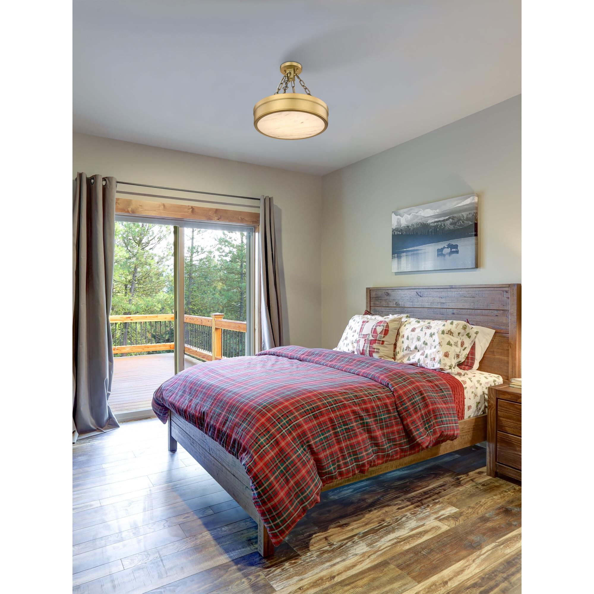 Anders 15 Inch 1 Light LED Semi Flush Mount by Z-Lite