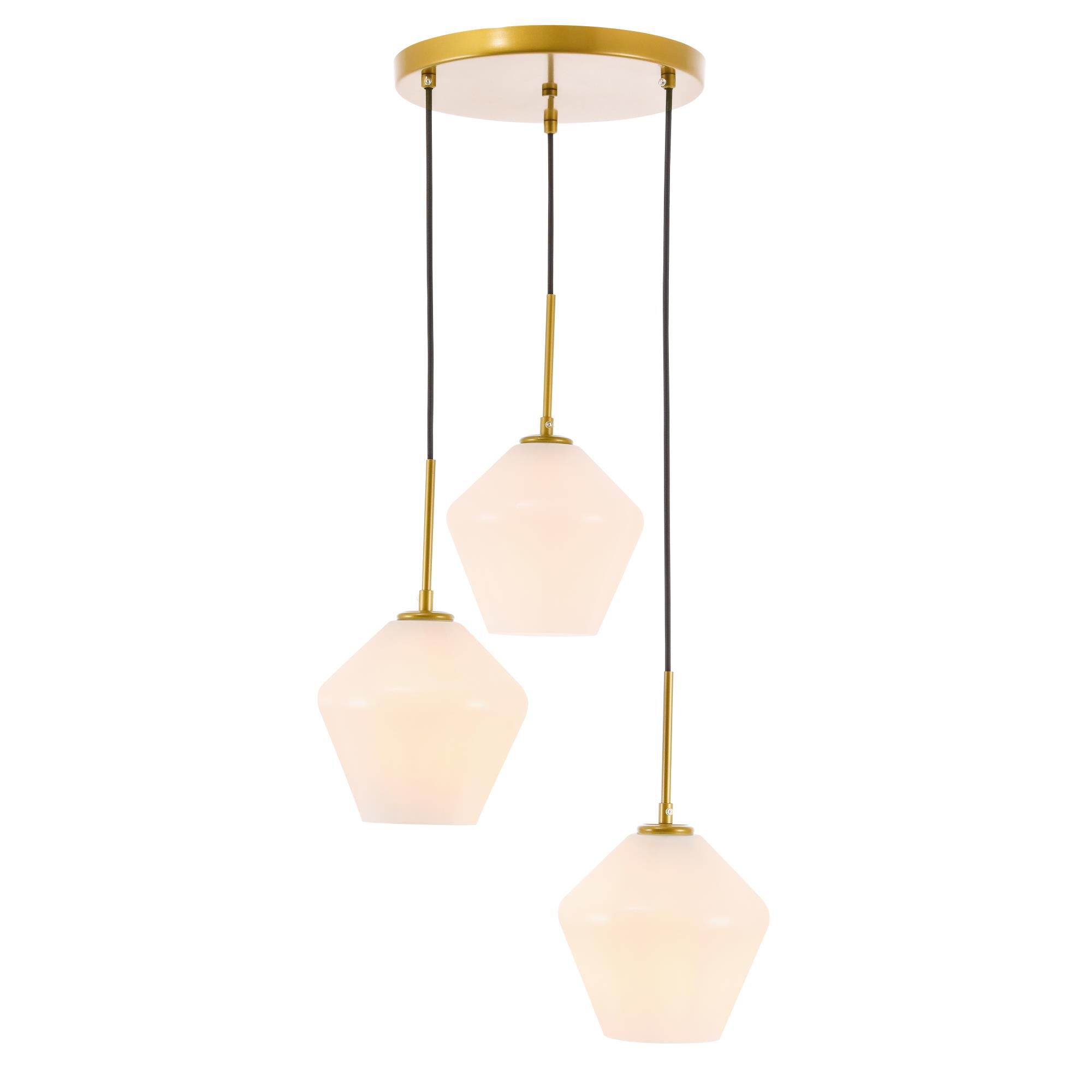 Gene 18 Inch 3 Light Multi Light Pendant by Elegant Lighting