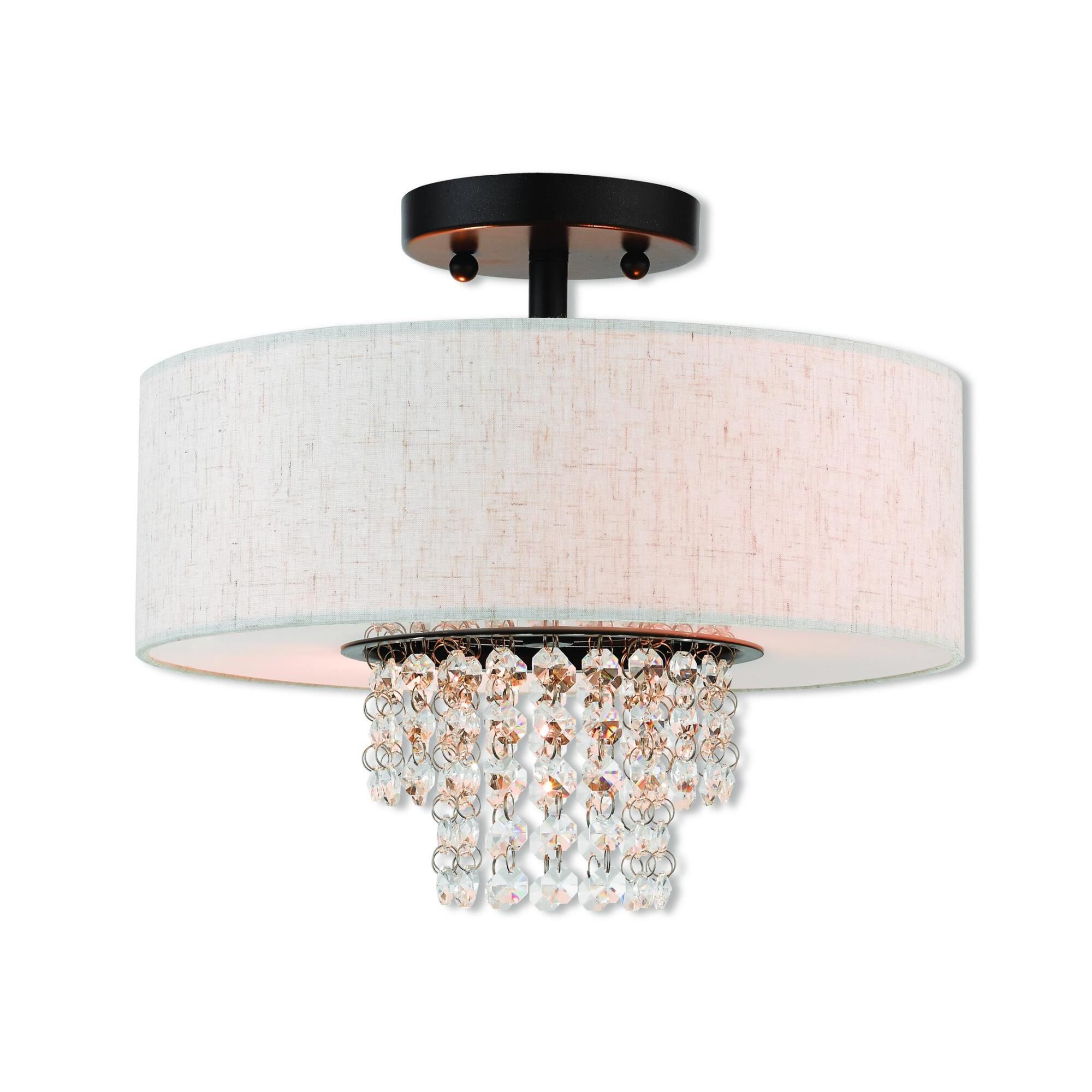 Carlisle 13 Inch 2 Light Semi Flush Mount by Livex Lighting