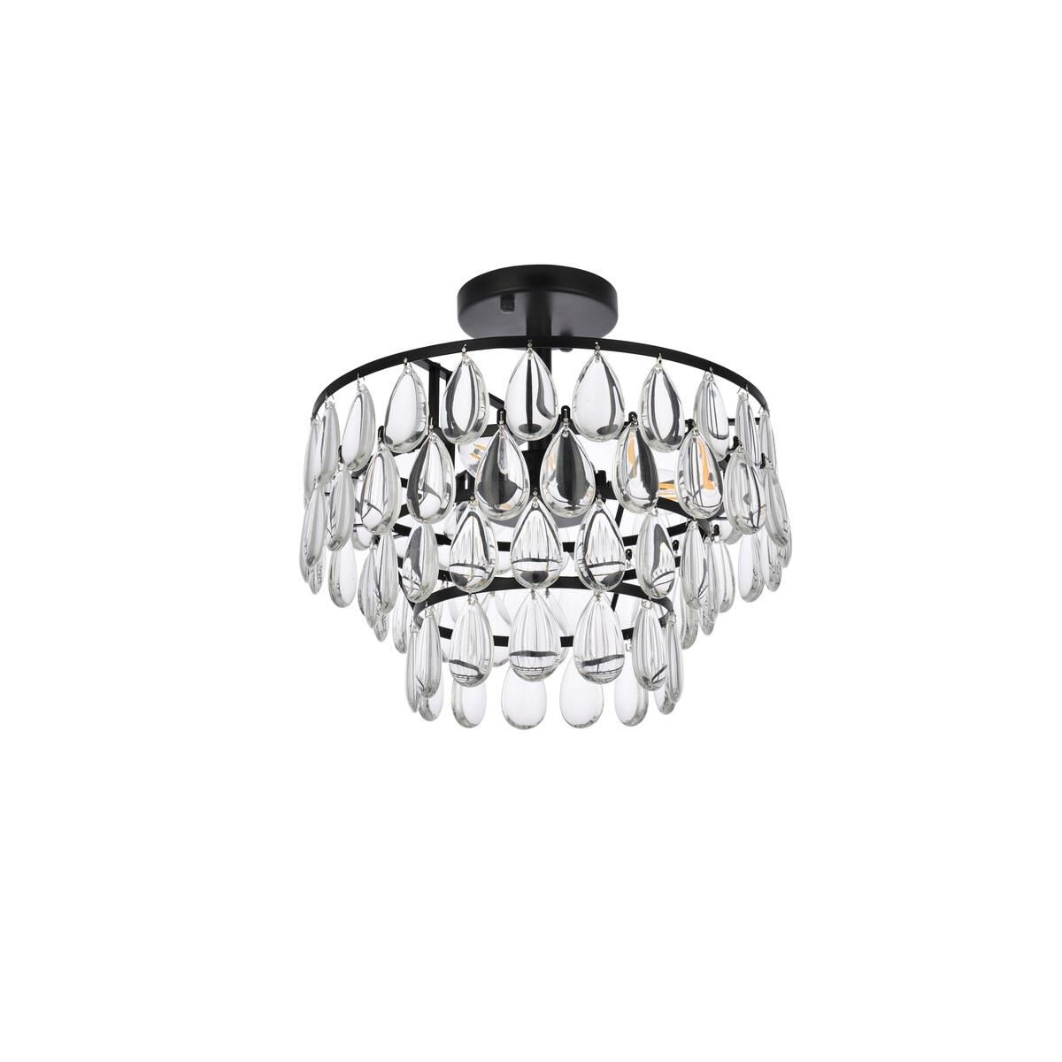 Mila 14 Inch 3 Light Flush Mount by Elegant Lighting