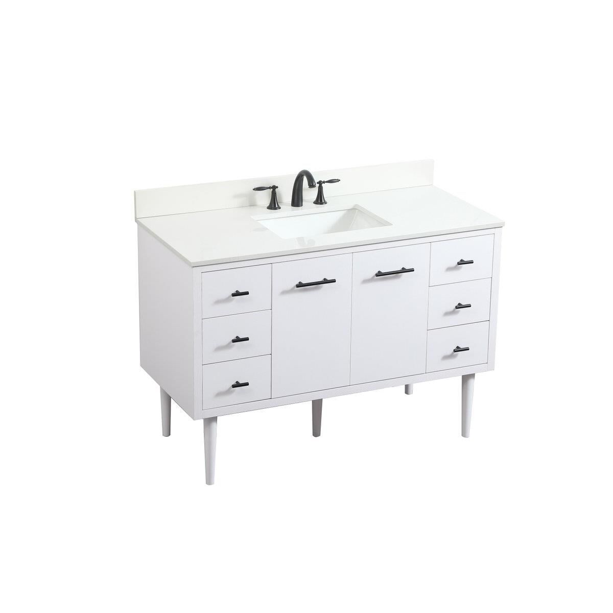 Shown in White finish and Backsplash accent