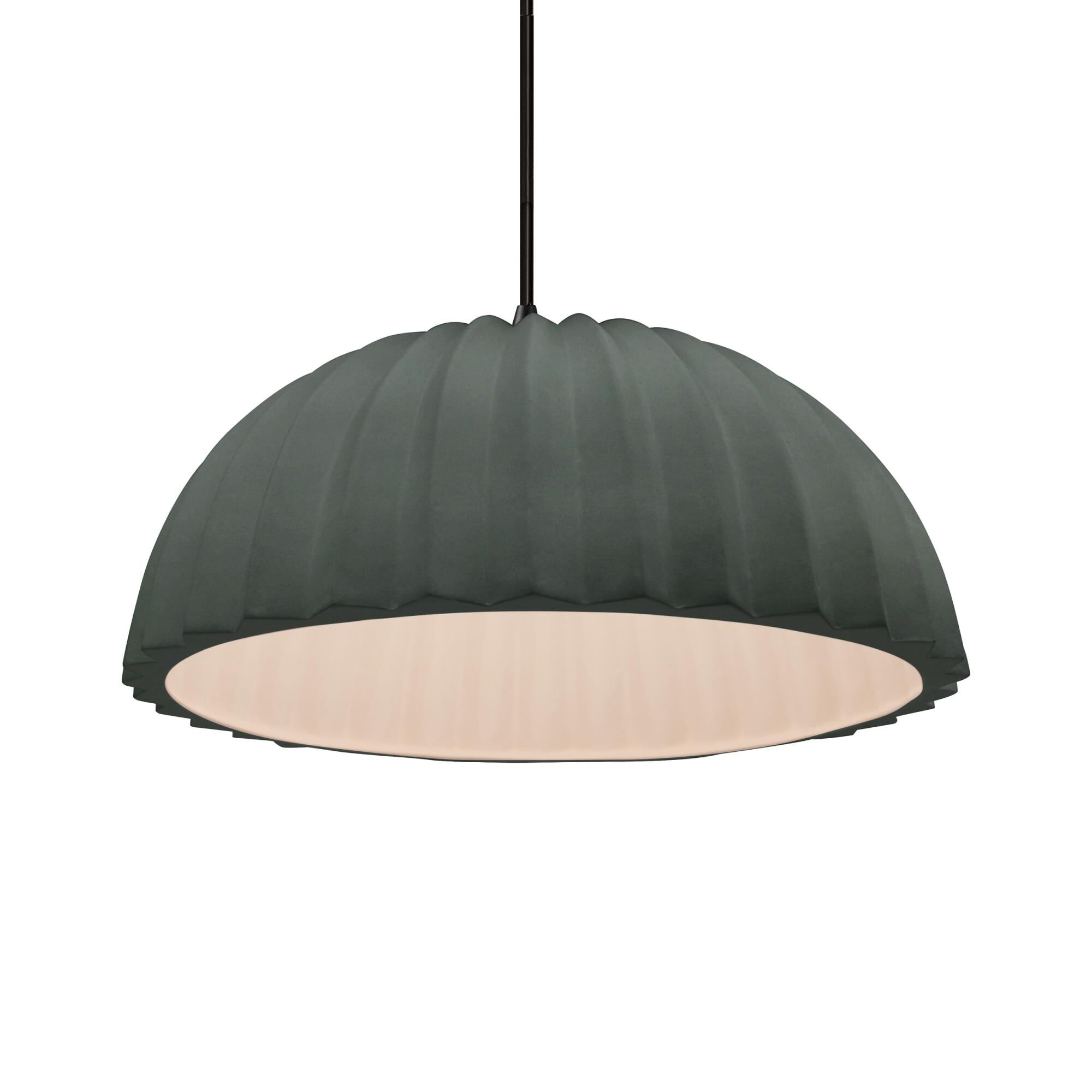 Pleated Dome 13 Inch Large Pendant by Justice Design Group