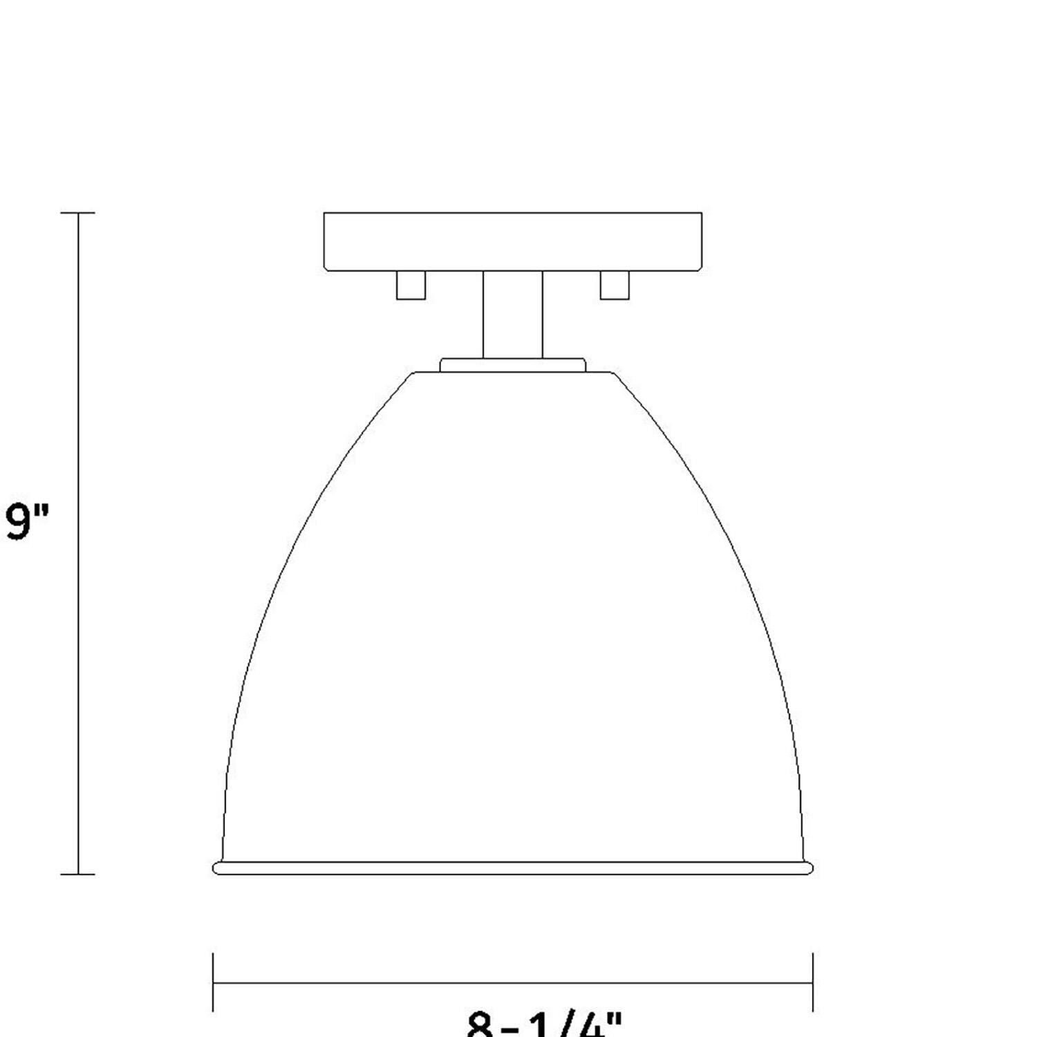 Biba 8 Inch 1 Light Semi Flush Mount by Designers Fountain