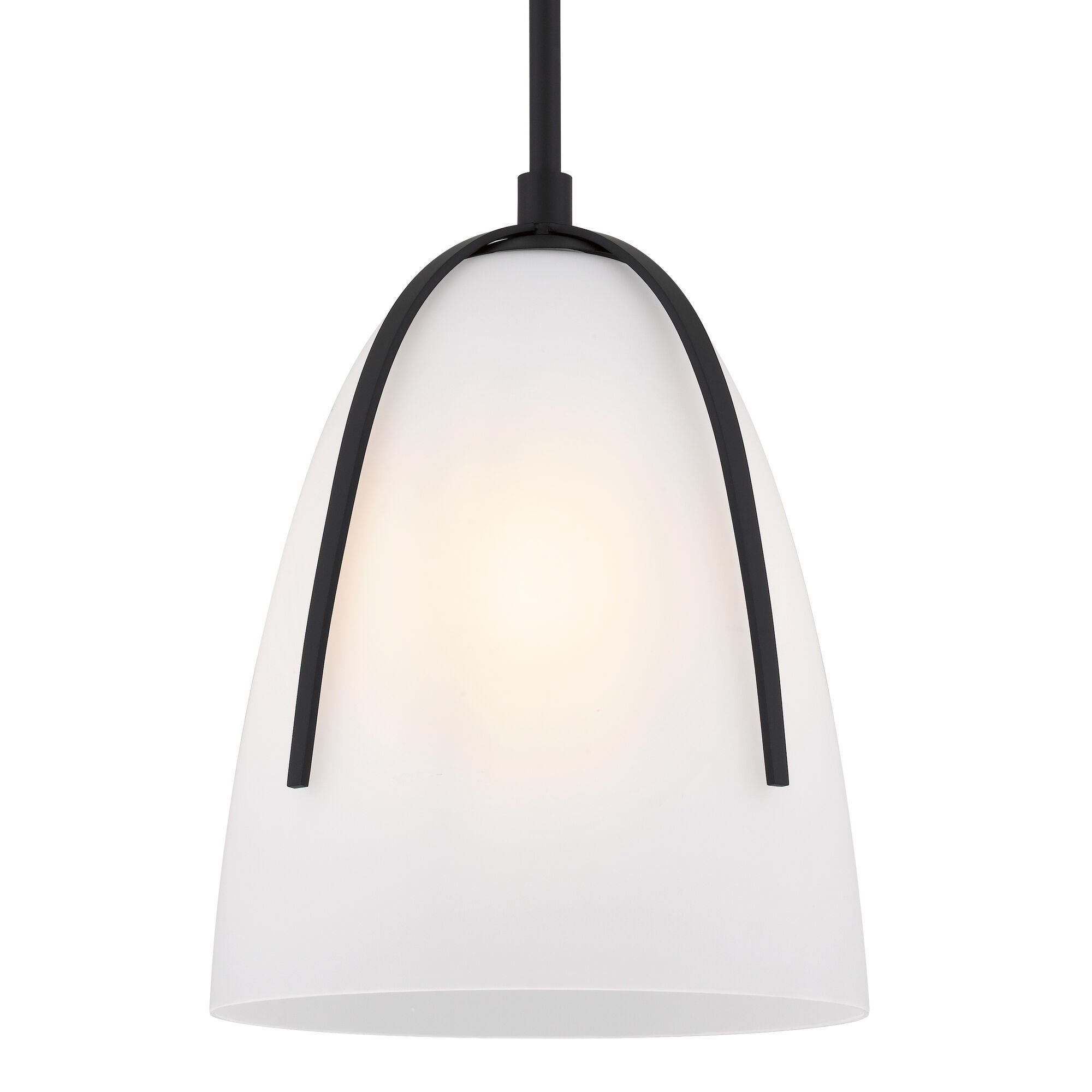 Shown in Matte Black finish and Etched Glass shade