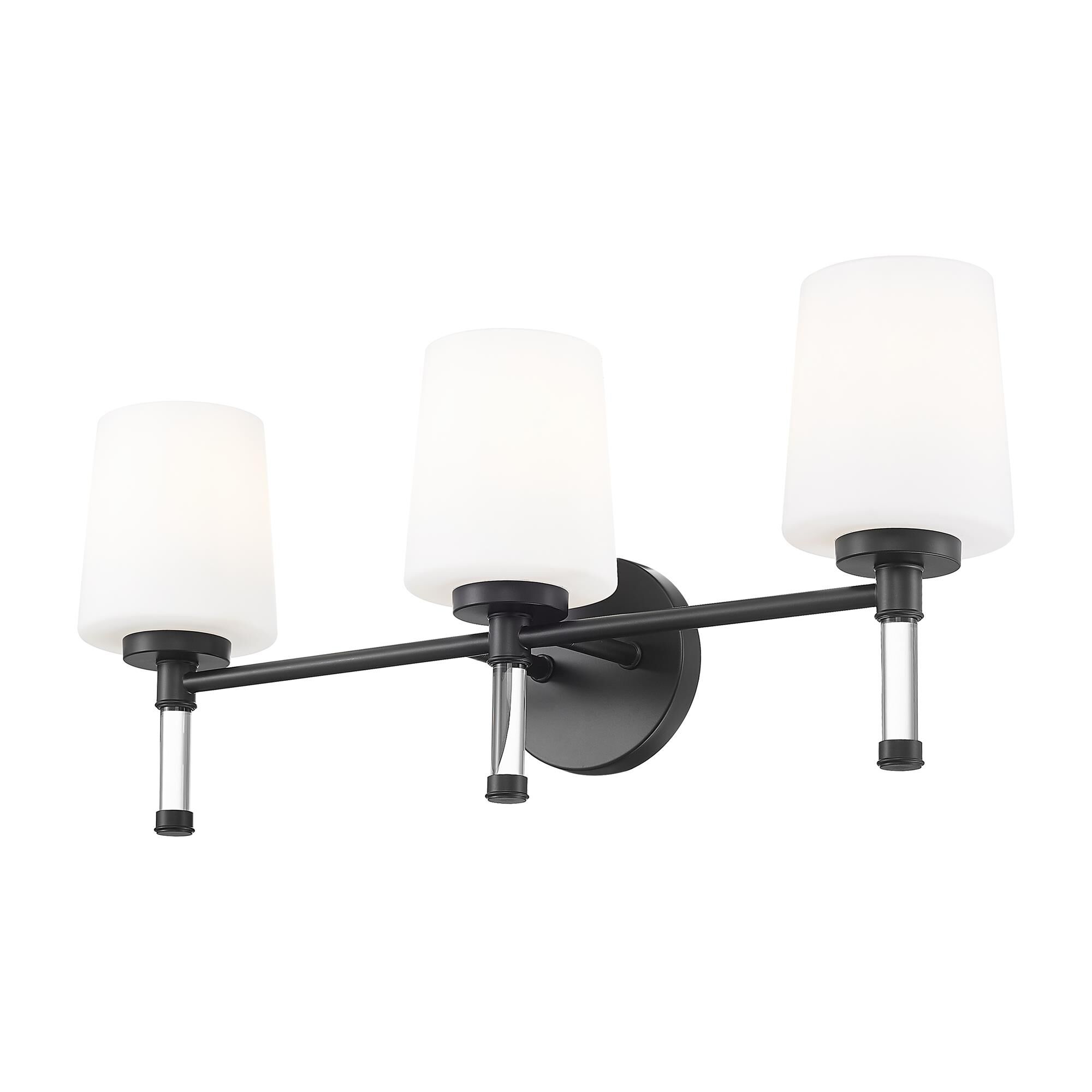 Shown in Matte Black finish and White Opal glass
