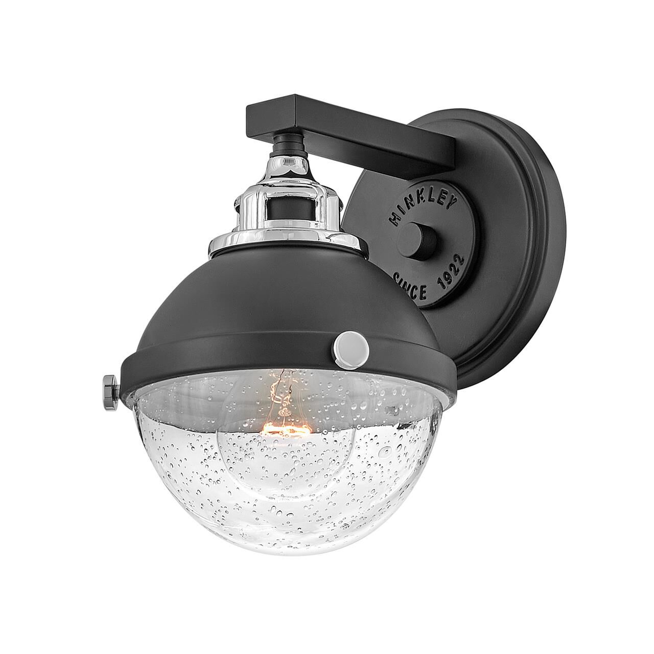 Shown in Black with Chrome finish and Clear Seedy glass