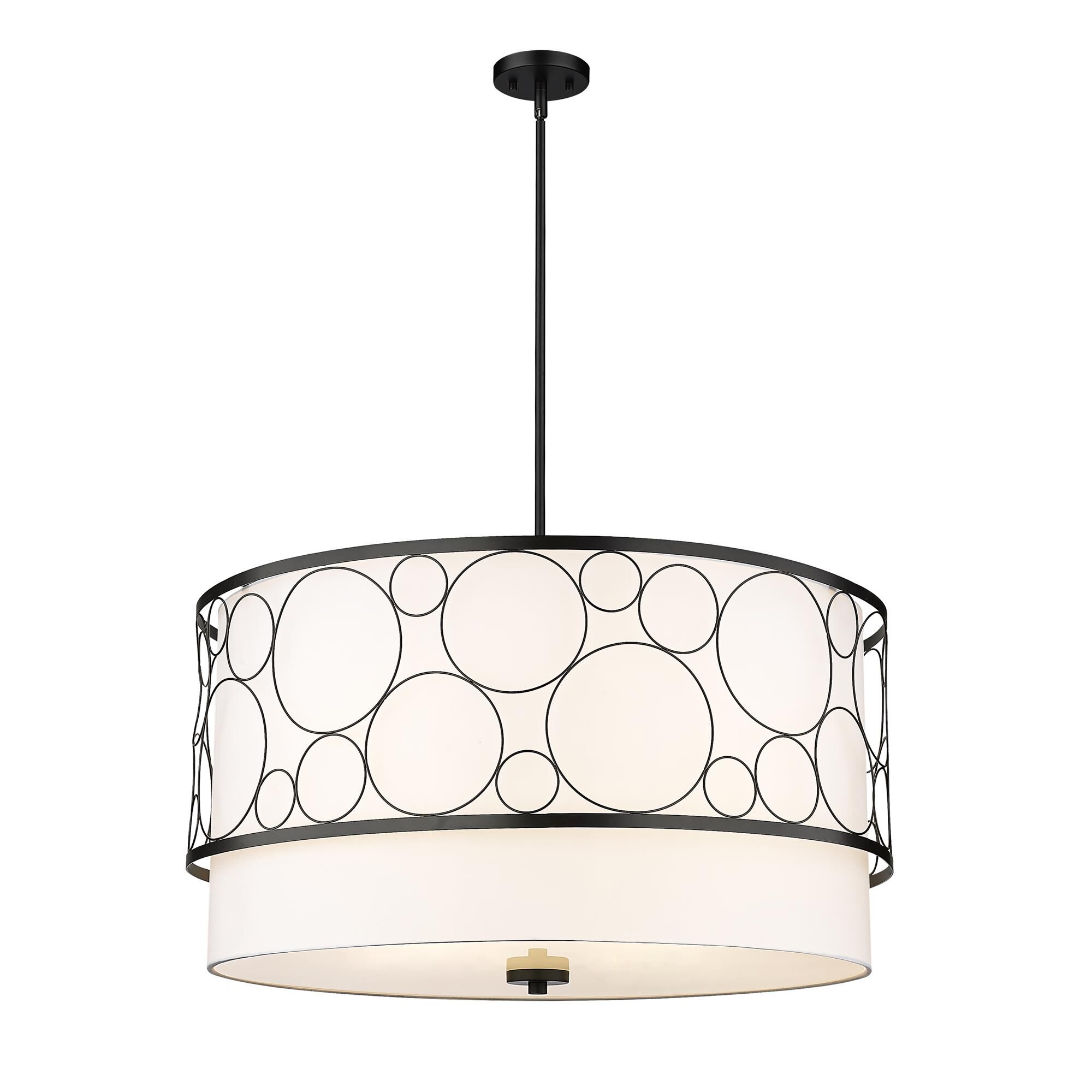 Shown in Matte Black finish and White glass and White shade