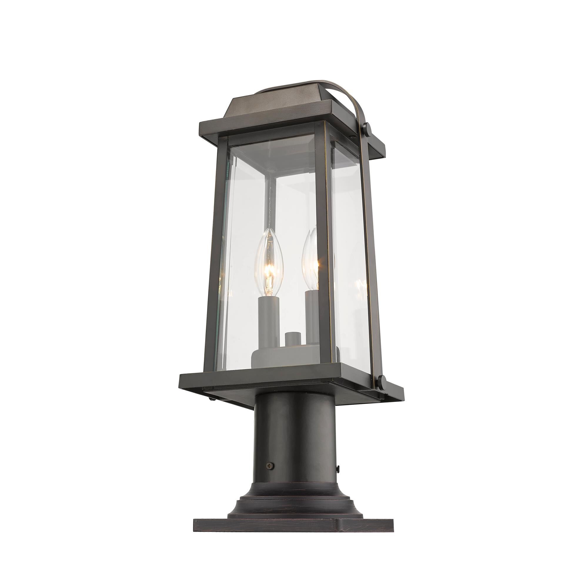 Millworks 18 Inch Tall 2 Light Outdoor Pier Lamp by Z-Lite
