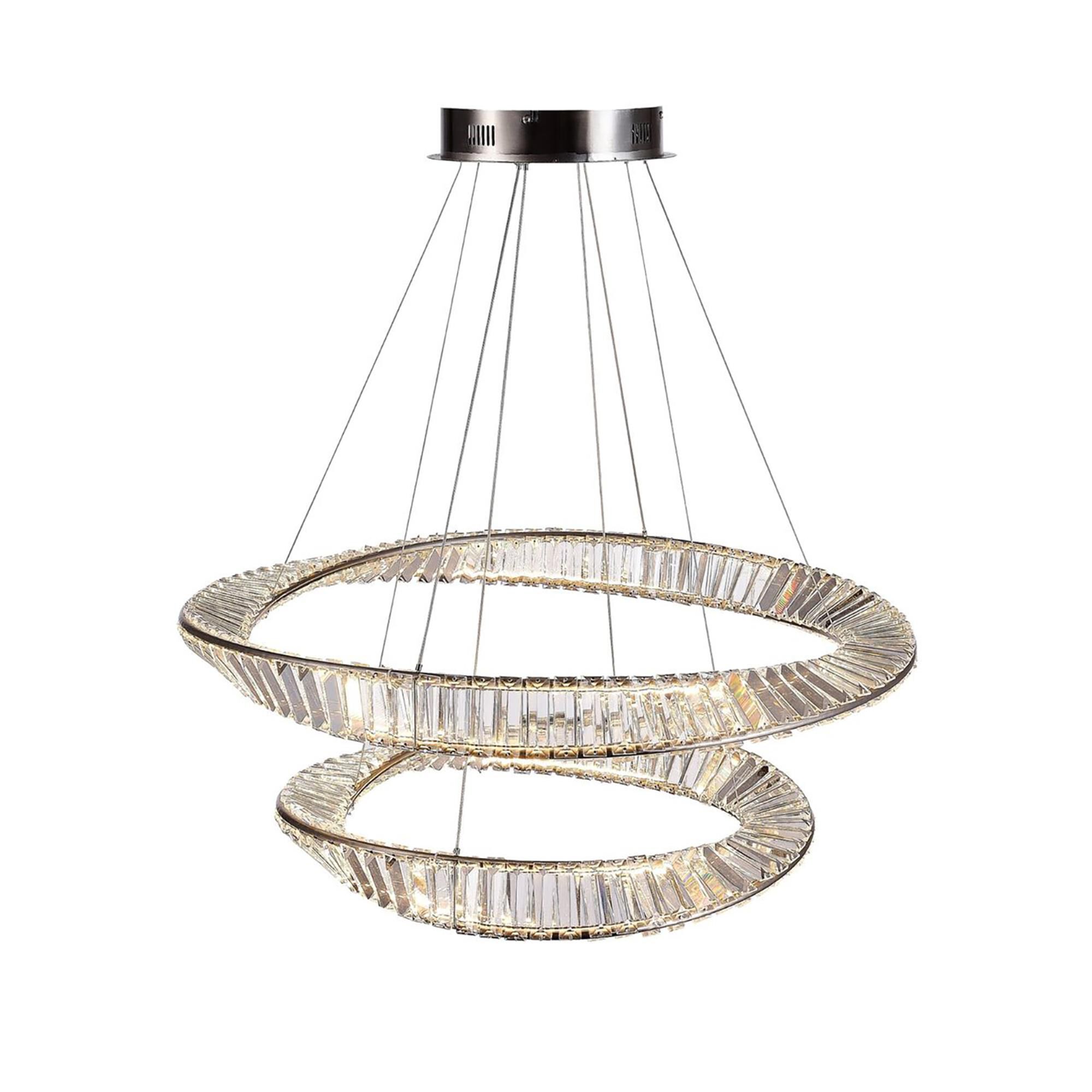Shown in Satin Nickel finish and Crystal glass