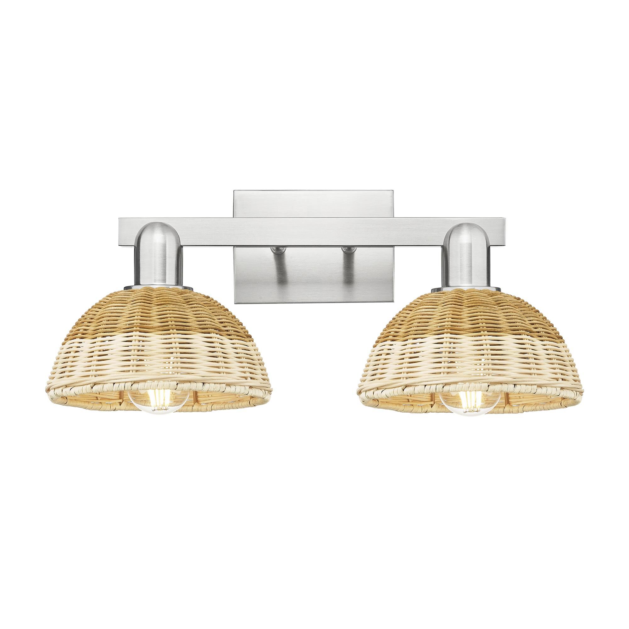 Shown in Brushed Satin Nickel finish and Natural shade