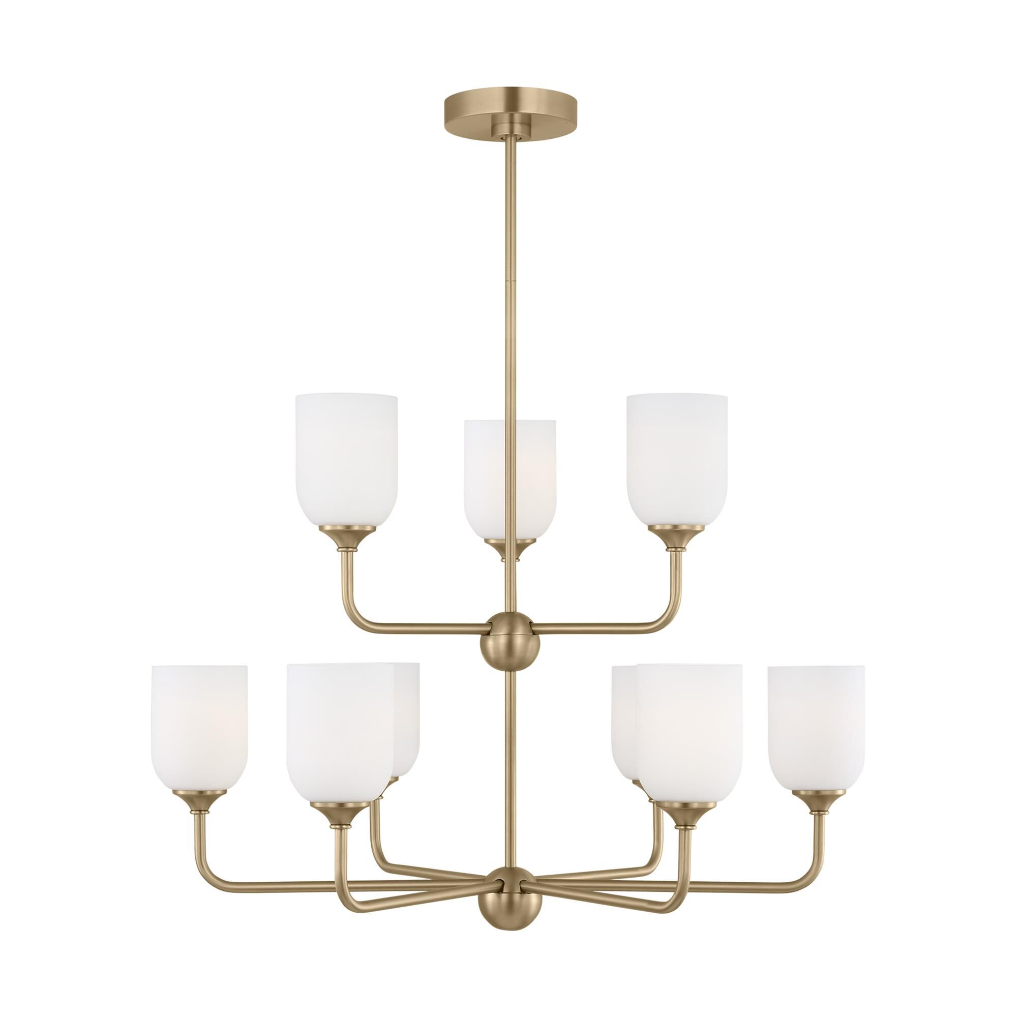 Shown in Satin Bronze finish and Etched / White Inside Glass s shade