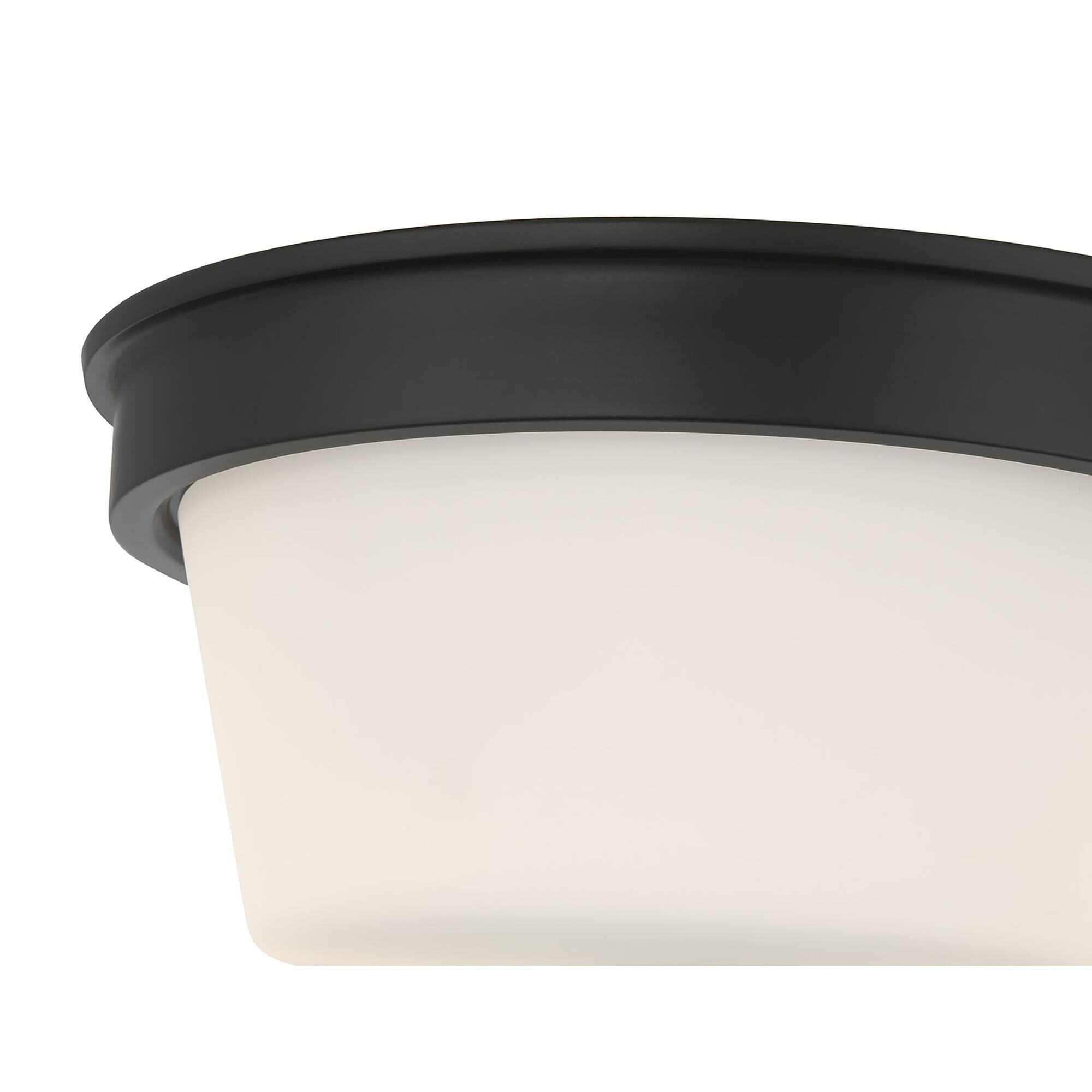 Shown in Matte Black finish and White Frosted glass