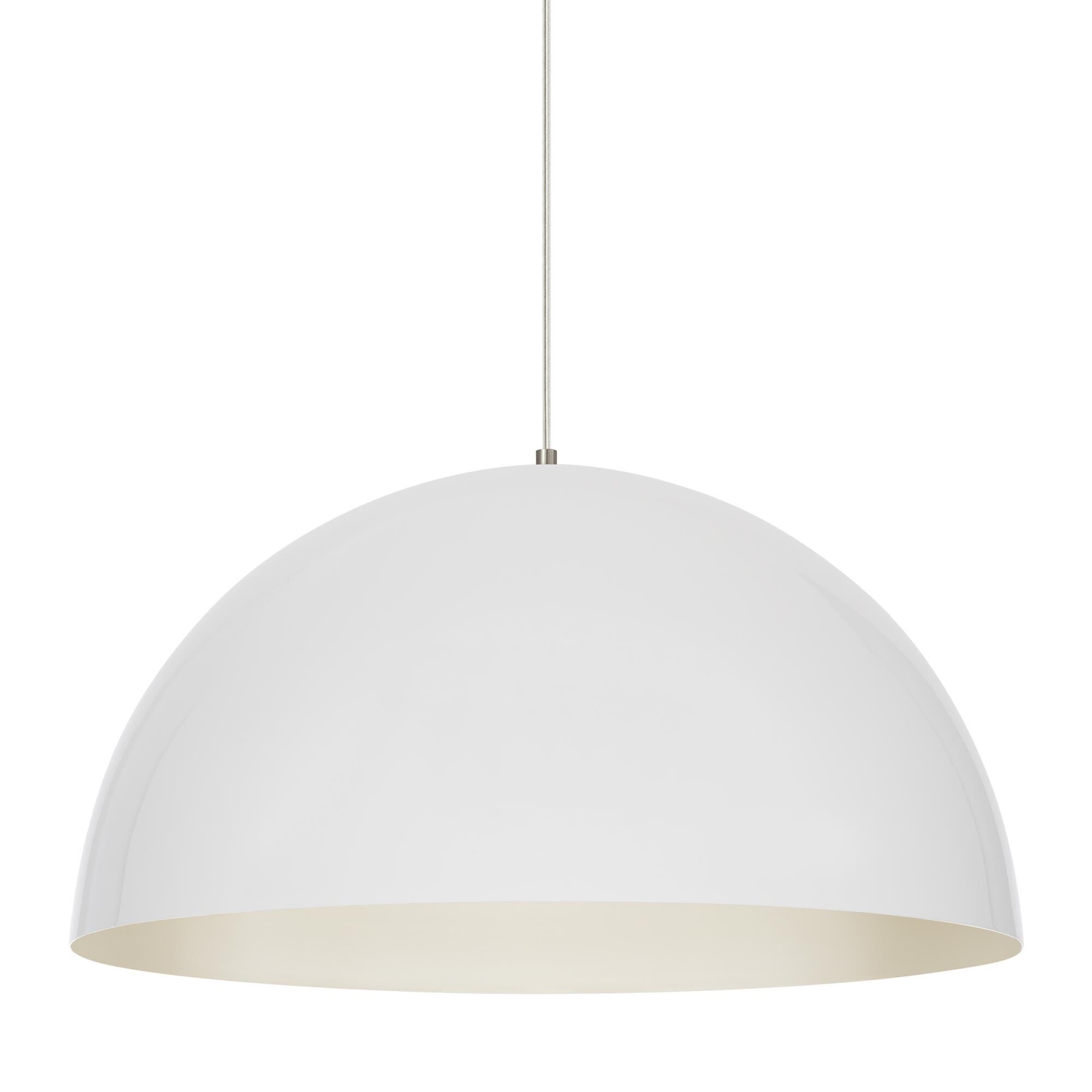 Shown in White finish and Gloss White-White glass and Metal shade and 120 Volt accent