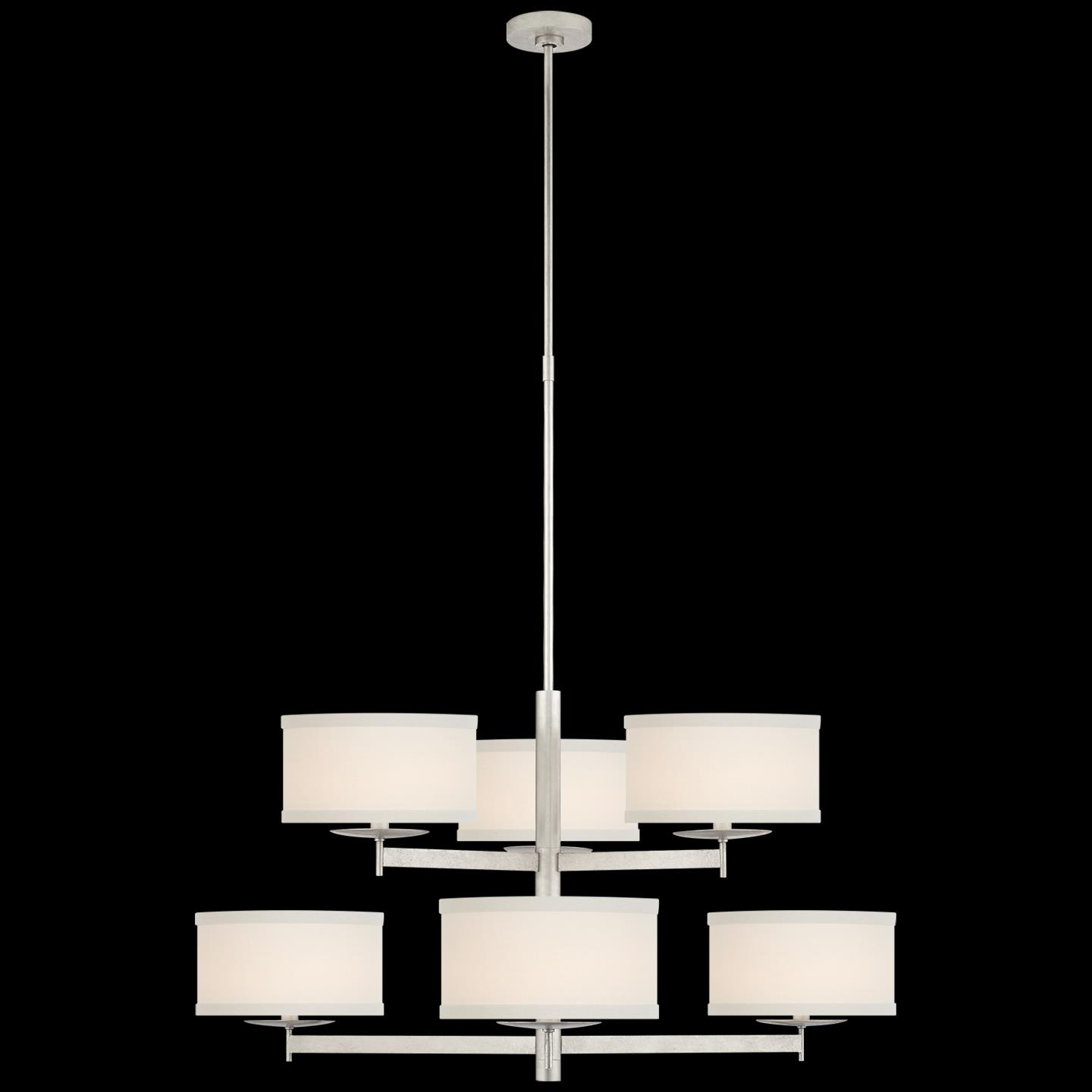 Shown in Burnished Silver Leaf finish and Cream Linen shade